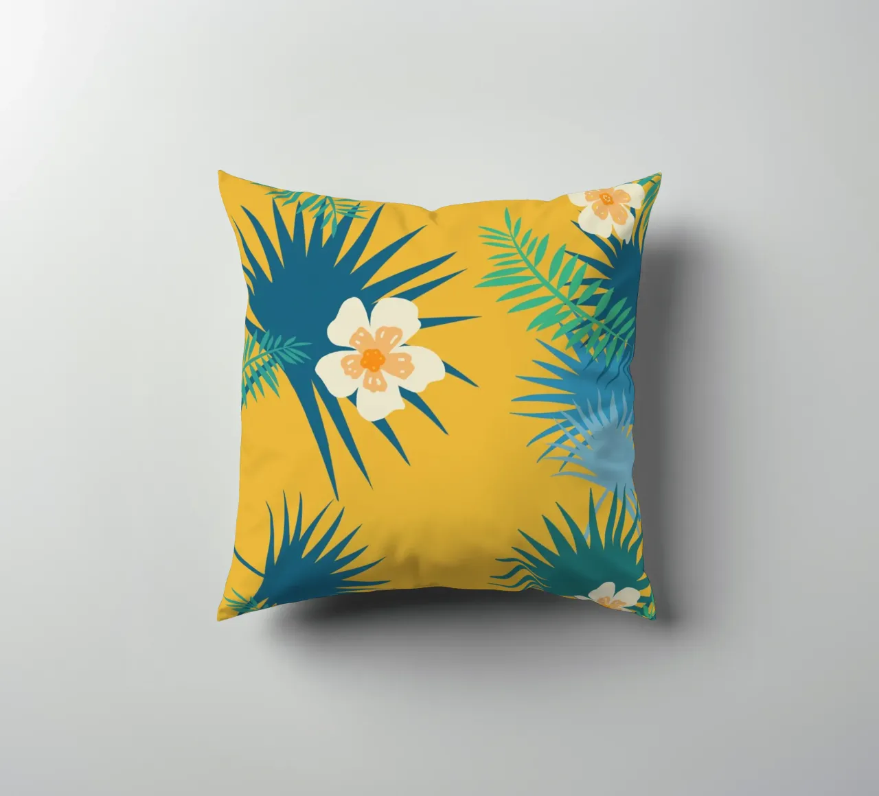 fleur jaune decorative cushion by alexiableu