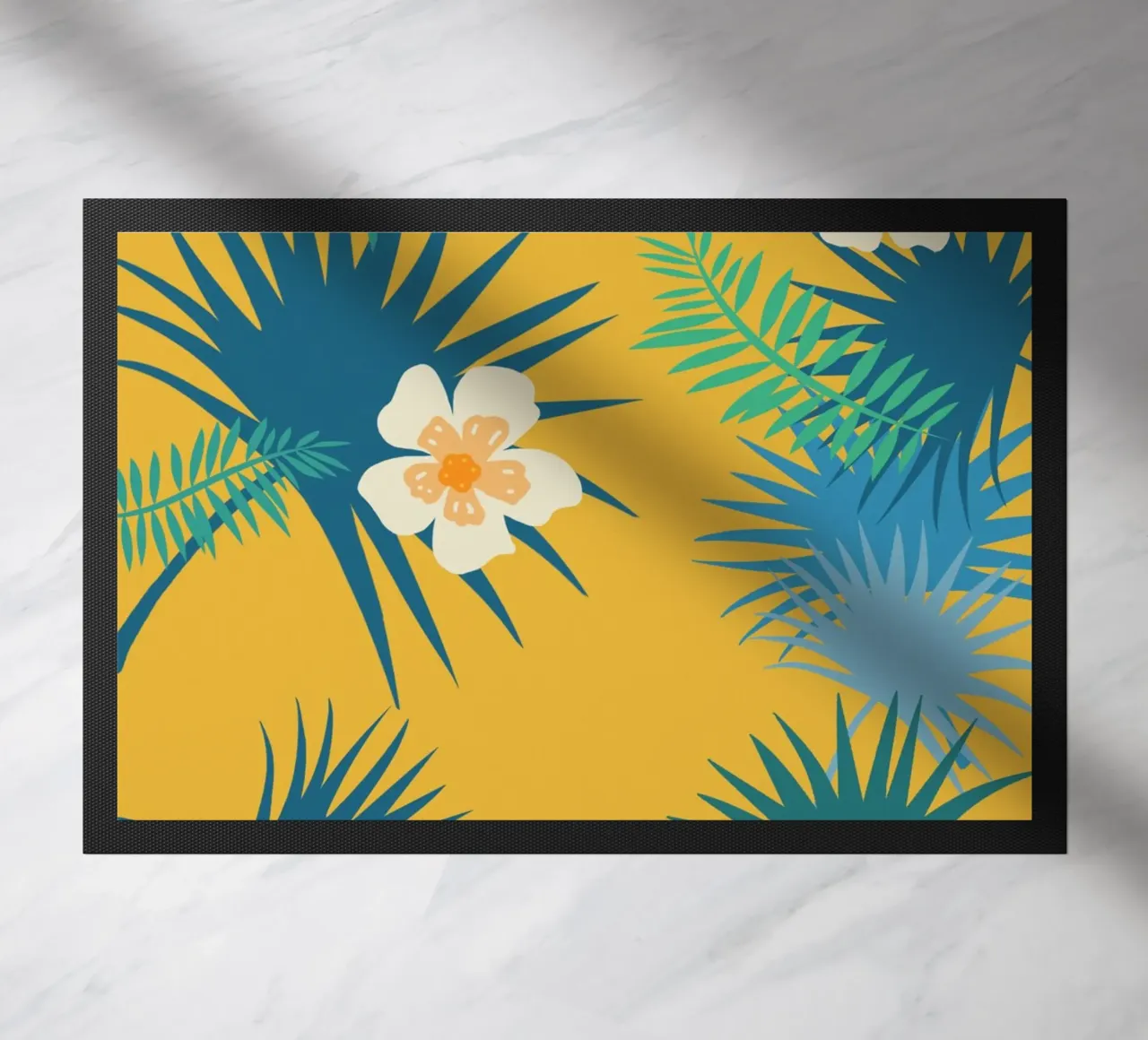 fleur jaune doormat by alexiableu