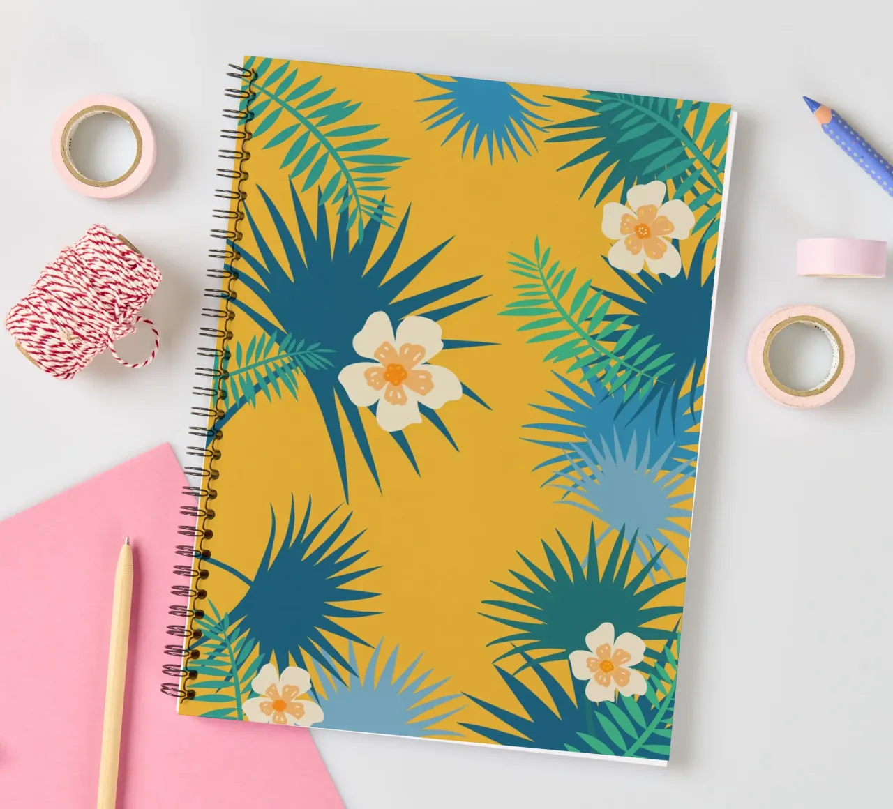 fleur jaune spiral notebook by alexiableu