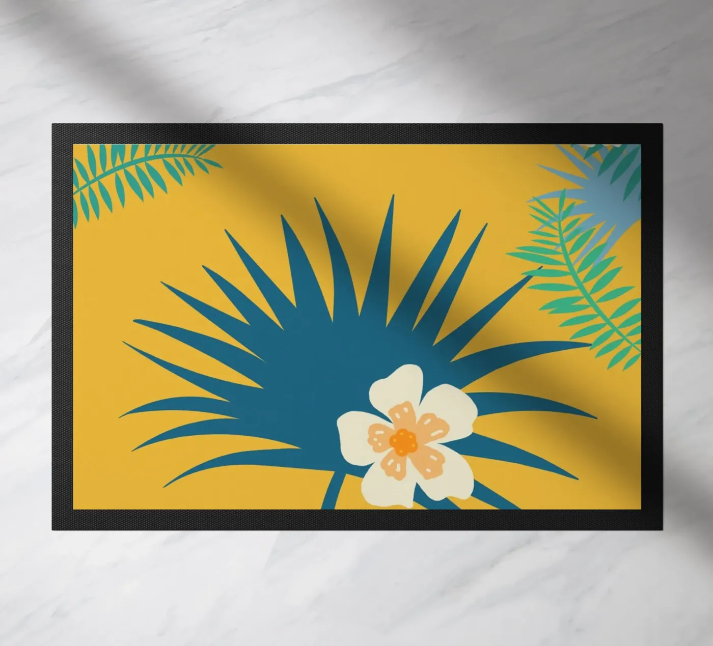 fleur jaune 2 doormat by alexiableu