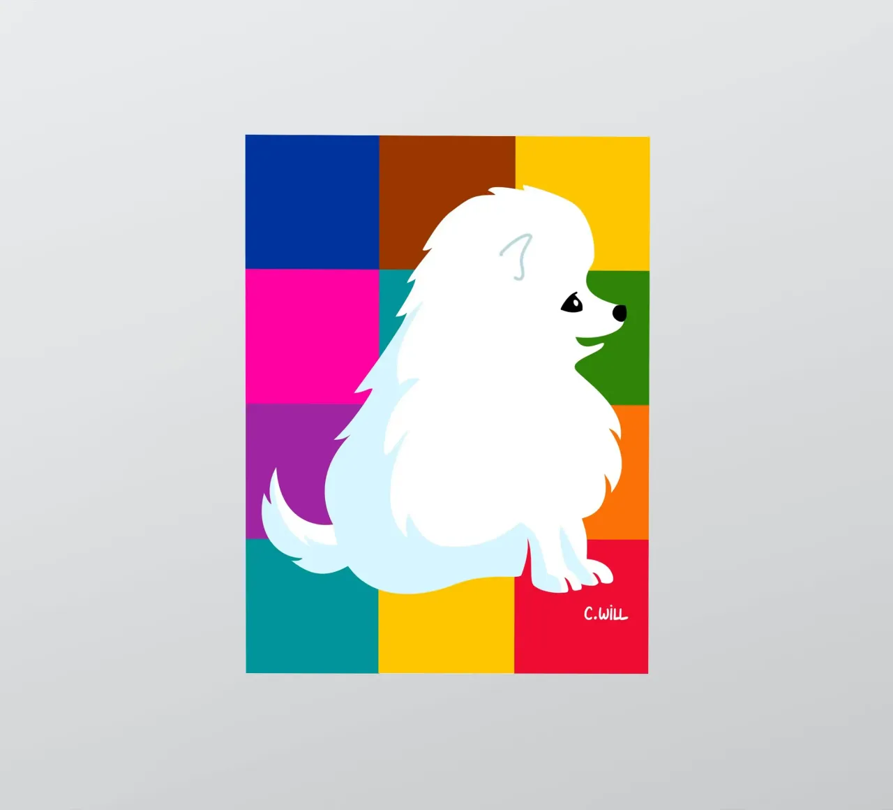 Small white spitz sticker by Pop dogs