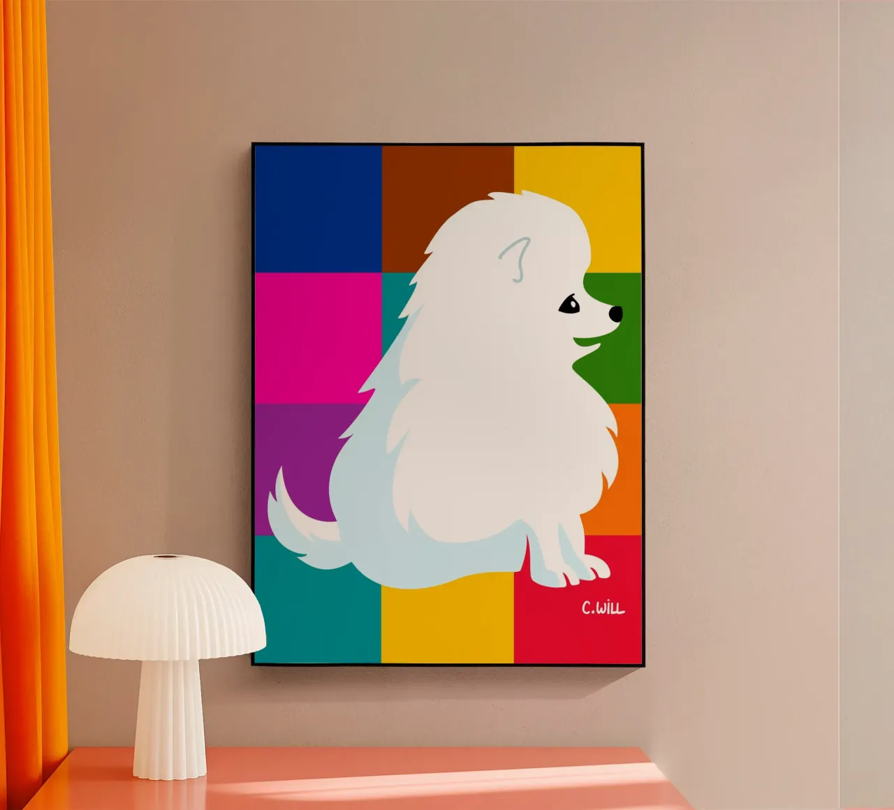 Piccolo spitz bianco plexiglass da Pop dogs
