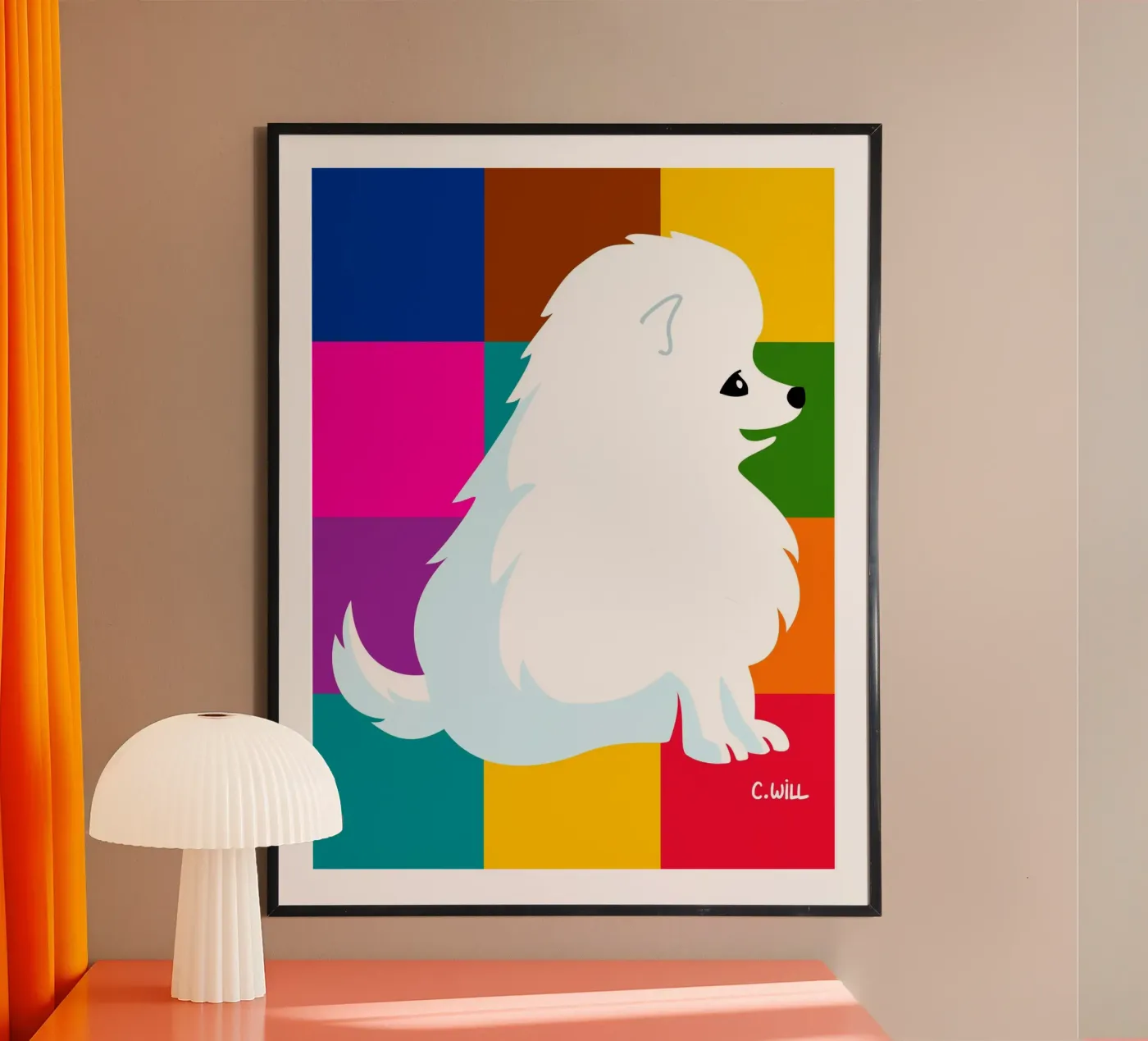 Small white spitz poster by Pop dogs