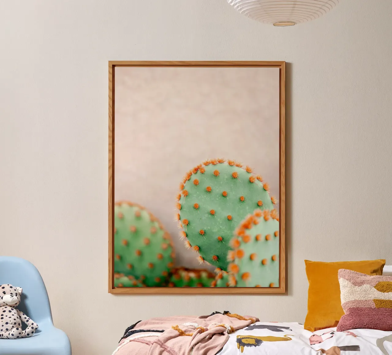 Pastel Cactus Aesthetics - Travel Photography alu-dibond by Raisa Zwart Photography
