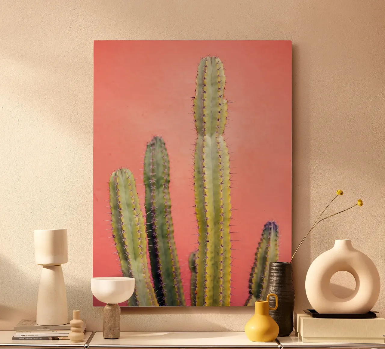 Marrakech Pastel Cacti - Travel Photography alluminio dibond da Raisa Zwart Photography