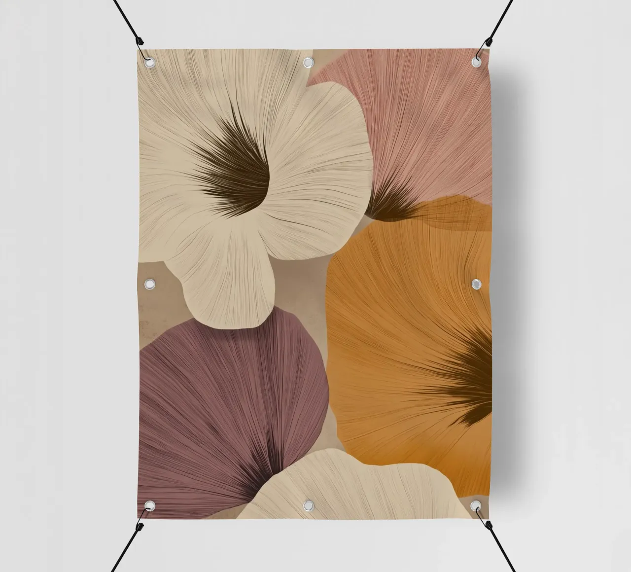 Fiori in tonalità calde telo in pvc da Imagine