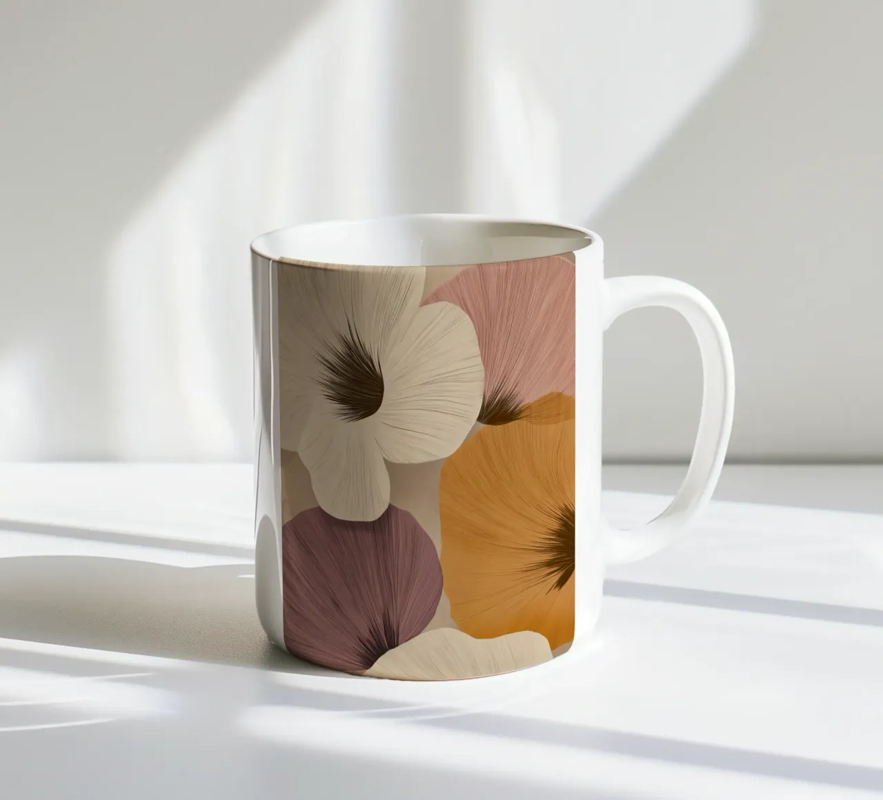 Fiori in tonalità calde tazza in ceramica da Imagine