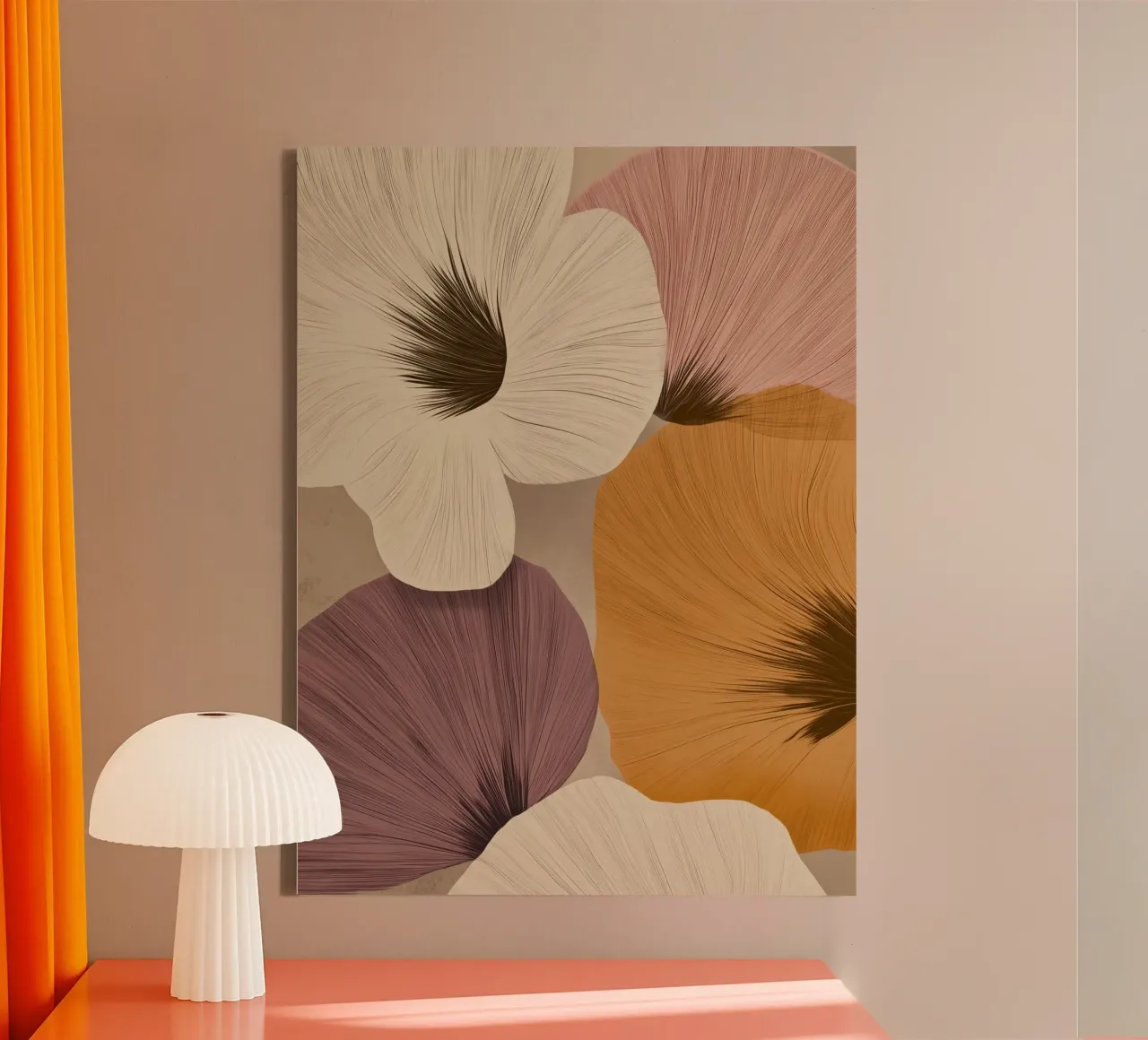 Fiori in tonalità calde tela con Cornice a cassetta da Imagine