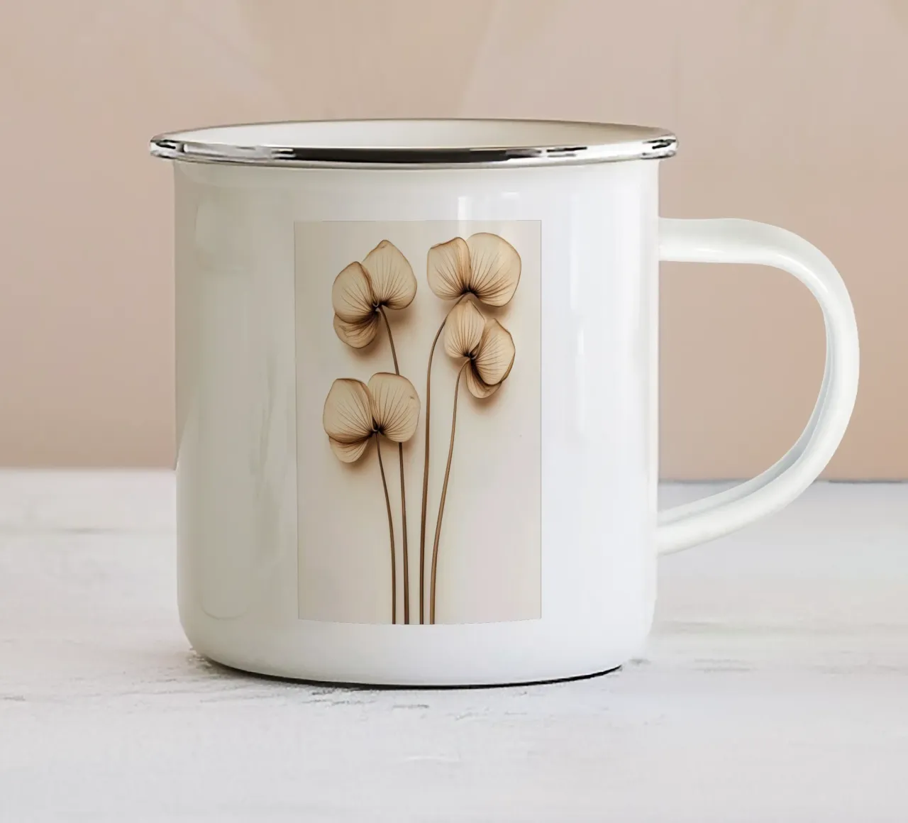 Fiori secchi tazza in smalto da Imagine
