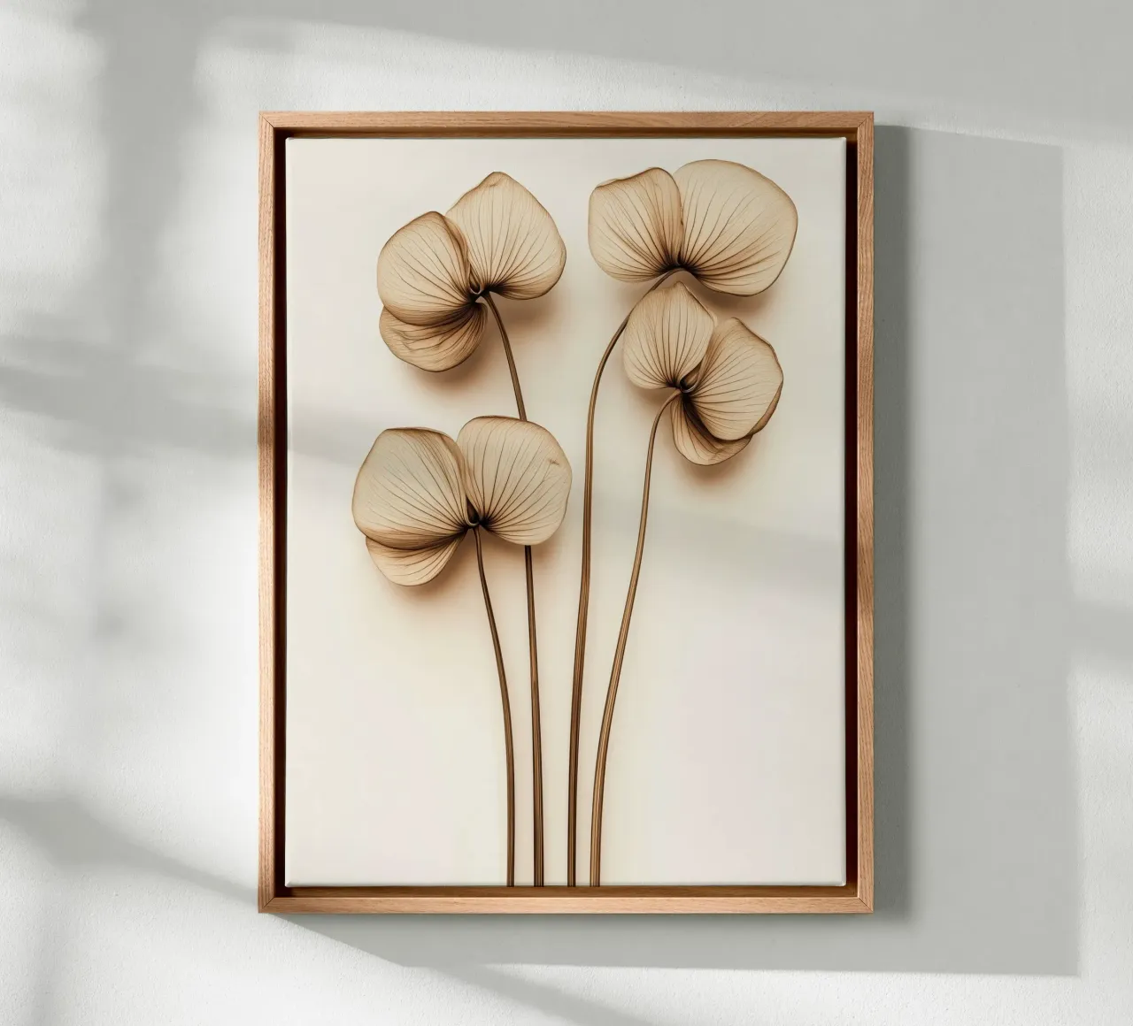 Fiori secchi tela con Cornice a cassetta da Imagine