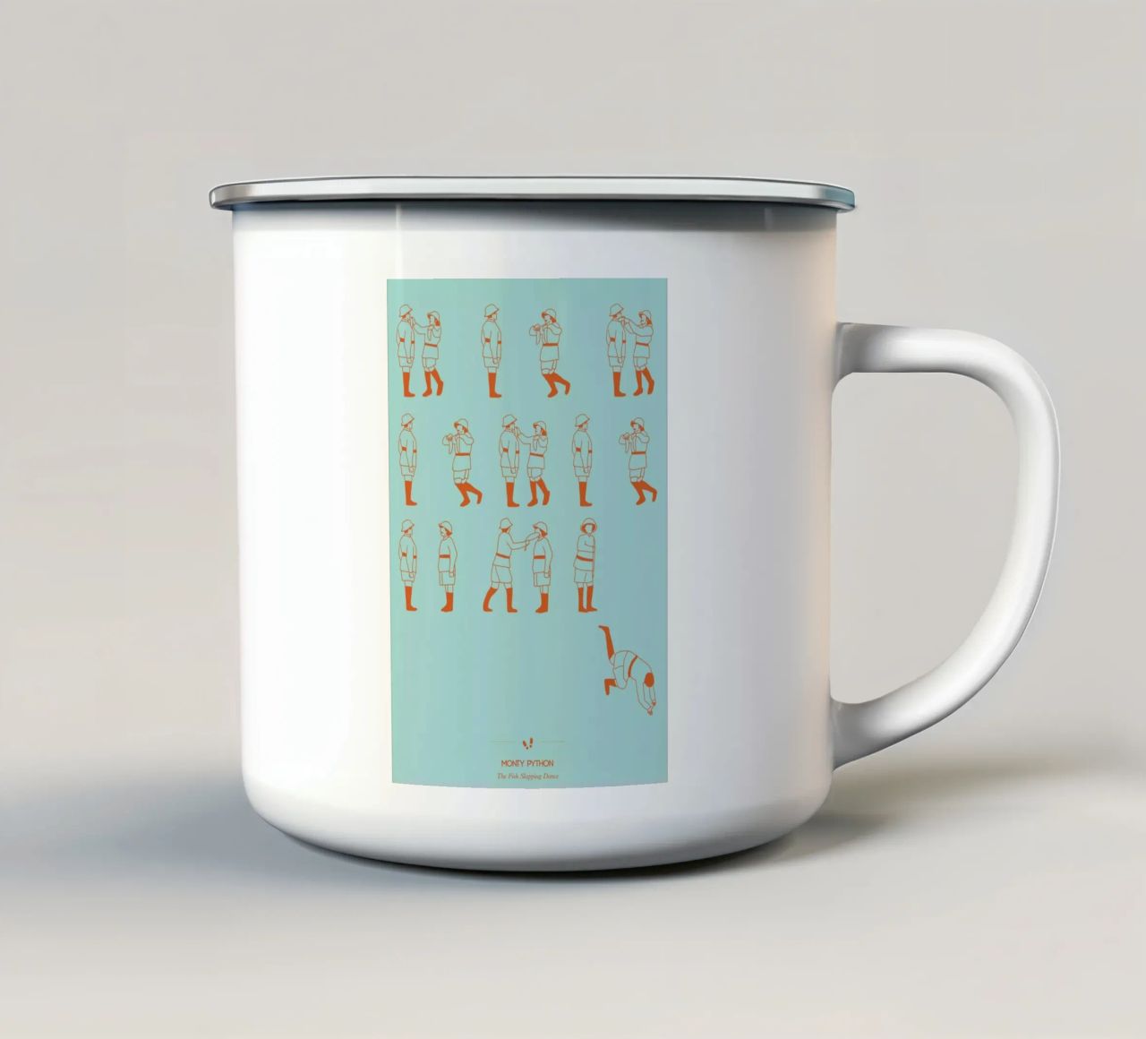 Monty Python - Fish Slap tazza in smalto da Niege Borges