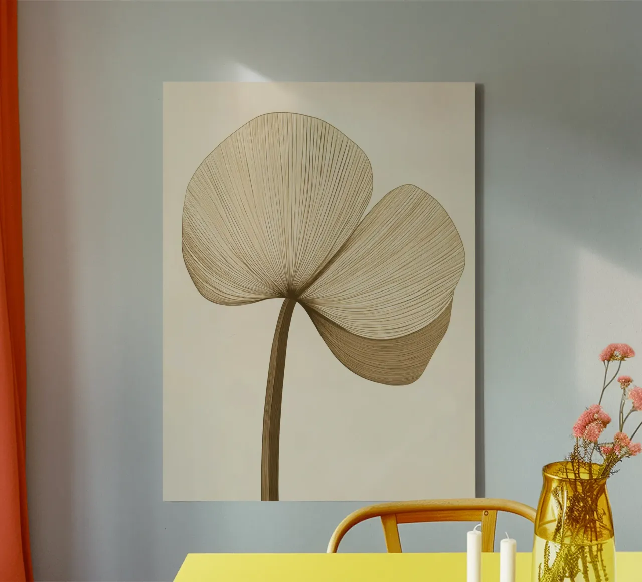 Abstracte bloem canvas met Baklijst van Imagine