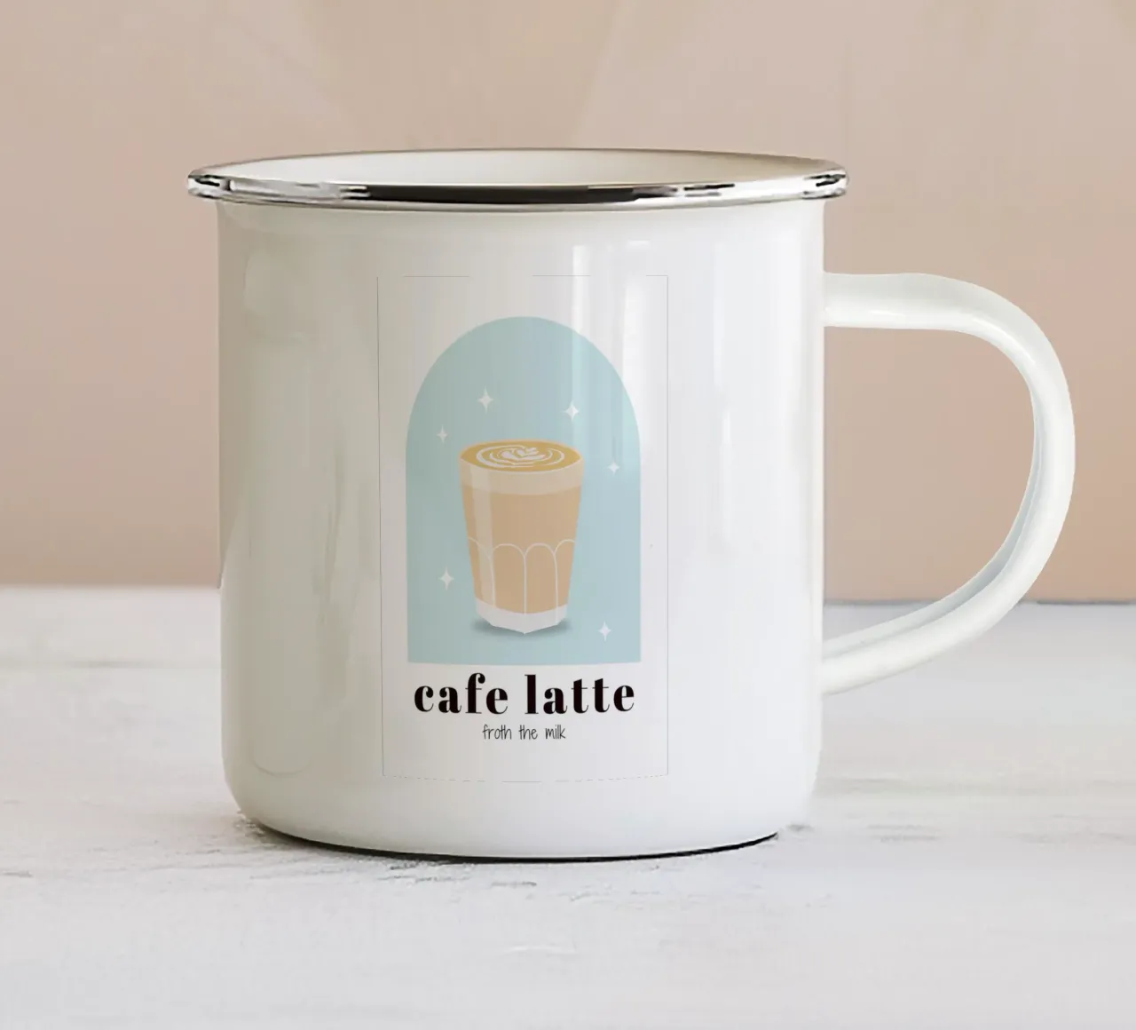 Stampa caffè Latte, Amante del caffè, Caffeina, tazza in smalto da pdigitalprints