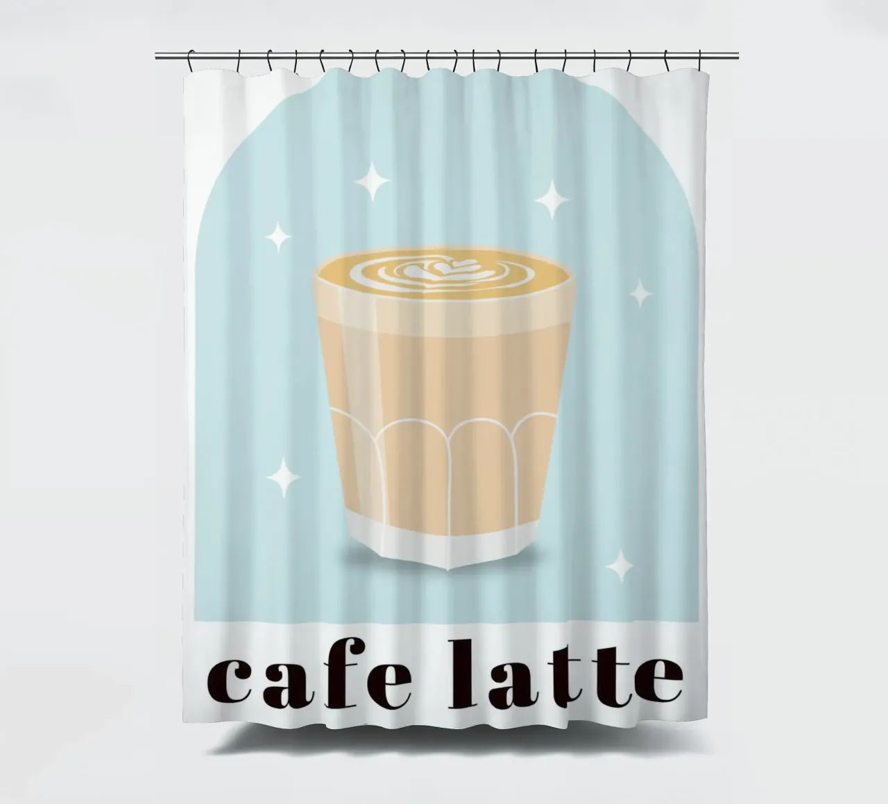 Cafe Latte coffee print, Coffee Lover, Caffeine, shower curtain by pdigitalprints