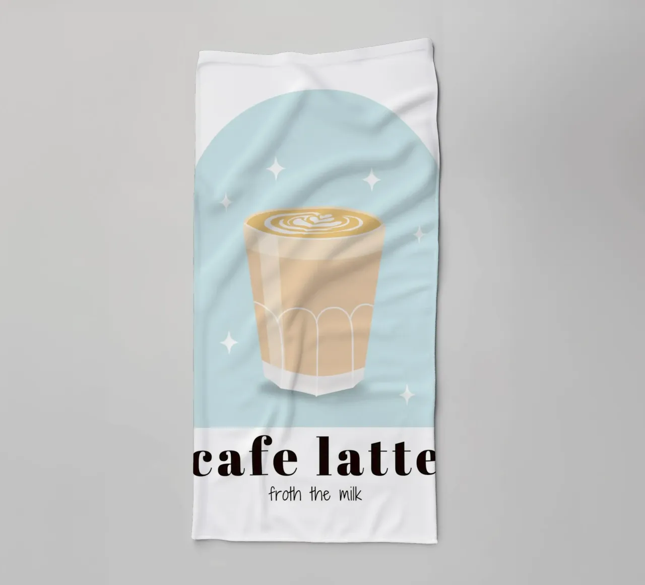 Cafe Latte coffee print, Coffee Lover, Caffeine, towel by pdigitalprints