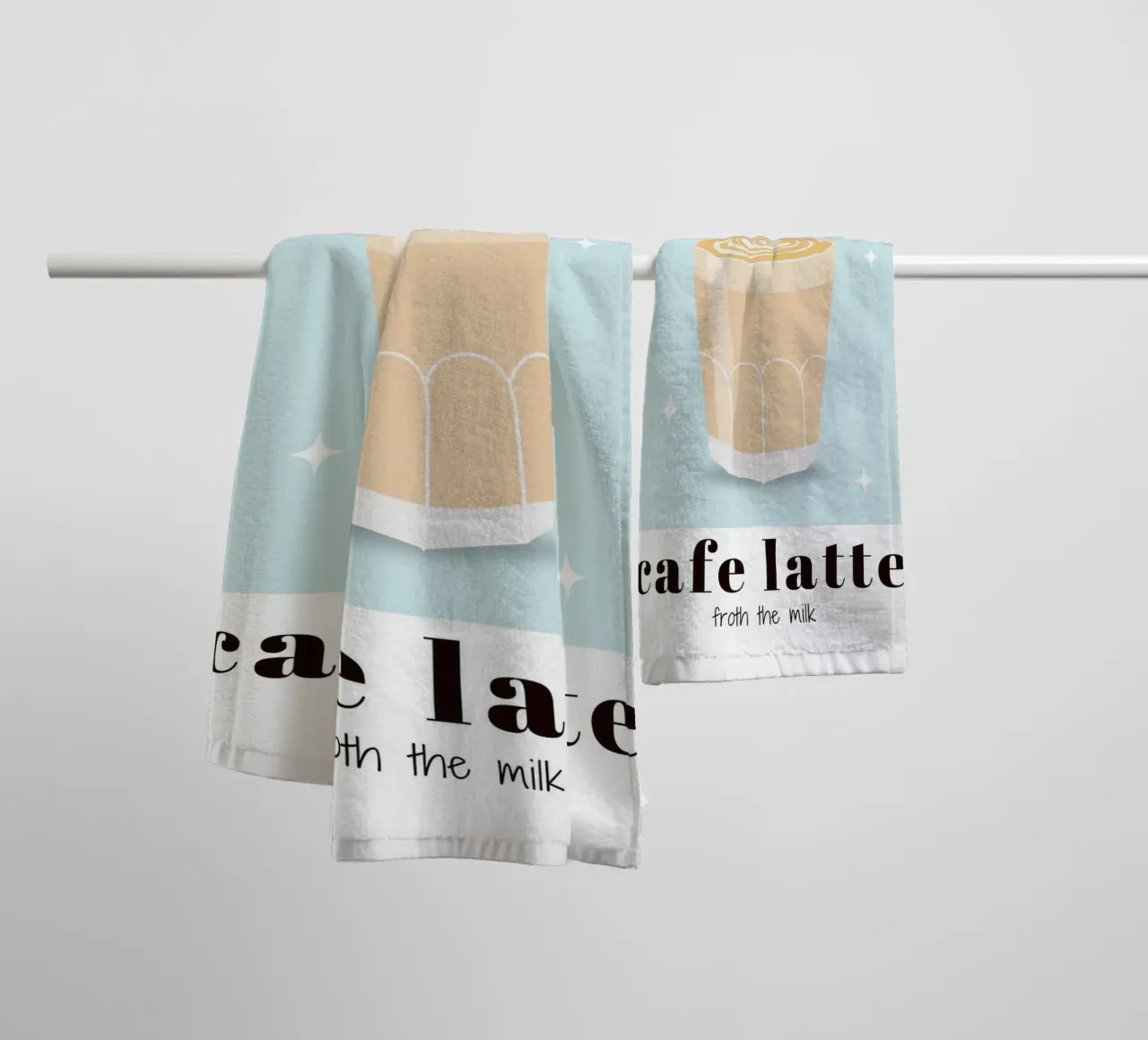 Cafe Latte coffee print, Coffee Lover, Caffeine, towel by pdigitalprints