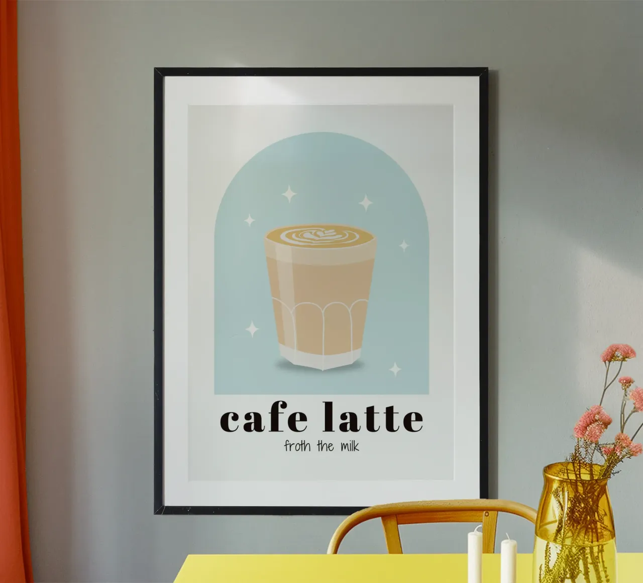 Cafe Latte coffee print, Coffee Lover, Caffeine, poster by pdigitalprints