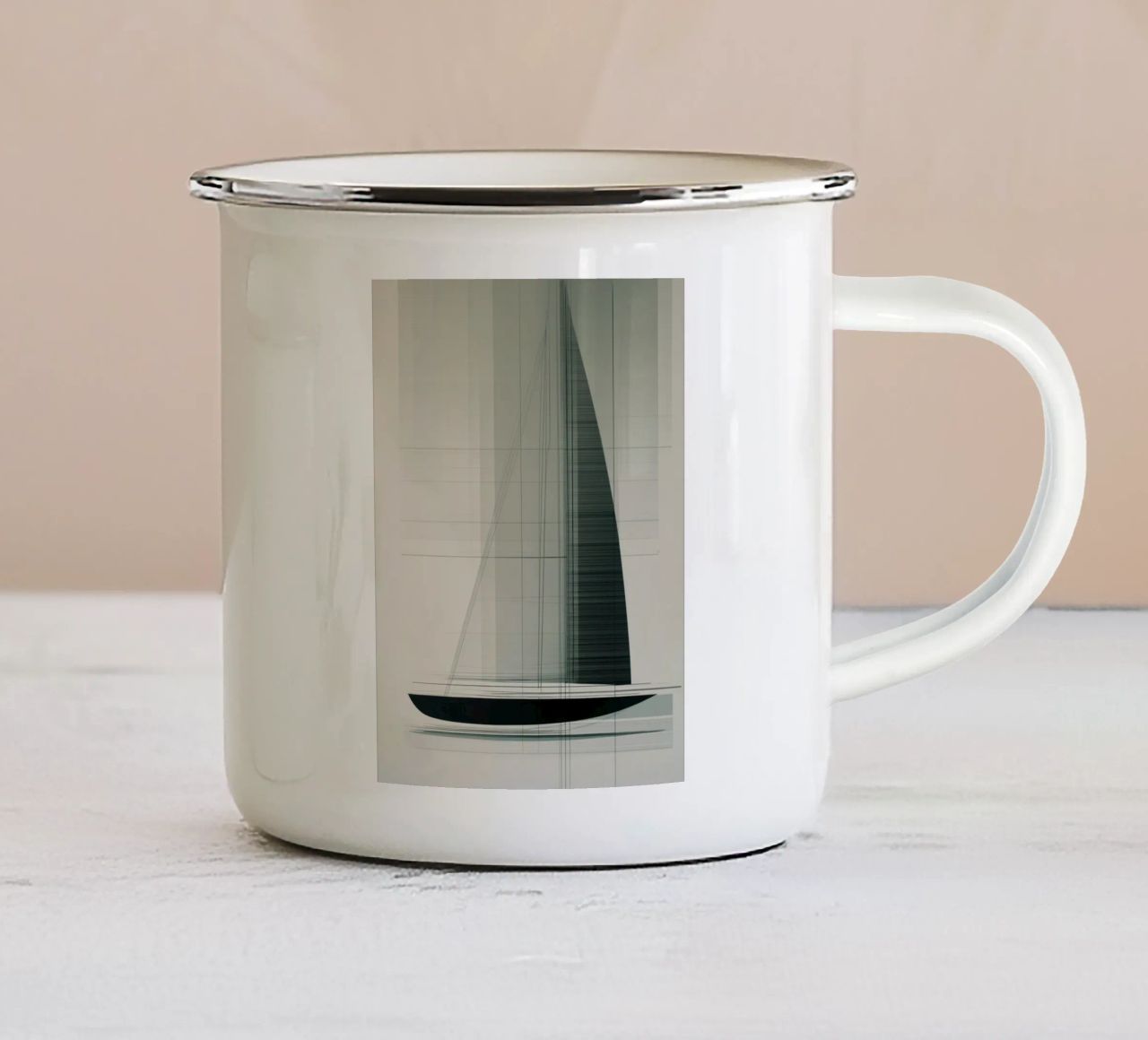 Zeilboot abstract Emaille Tasse von Imagine
