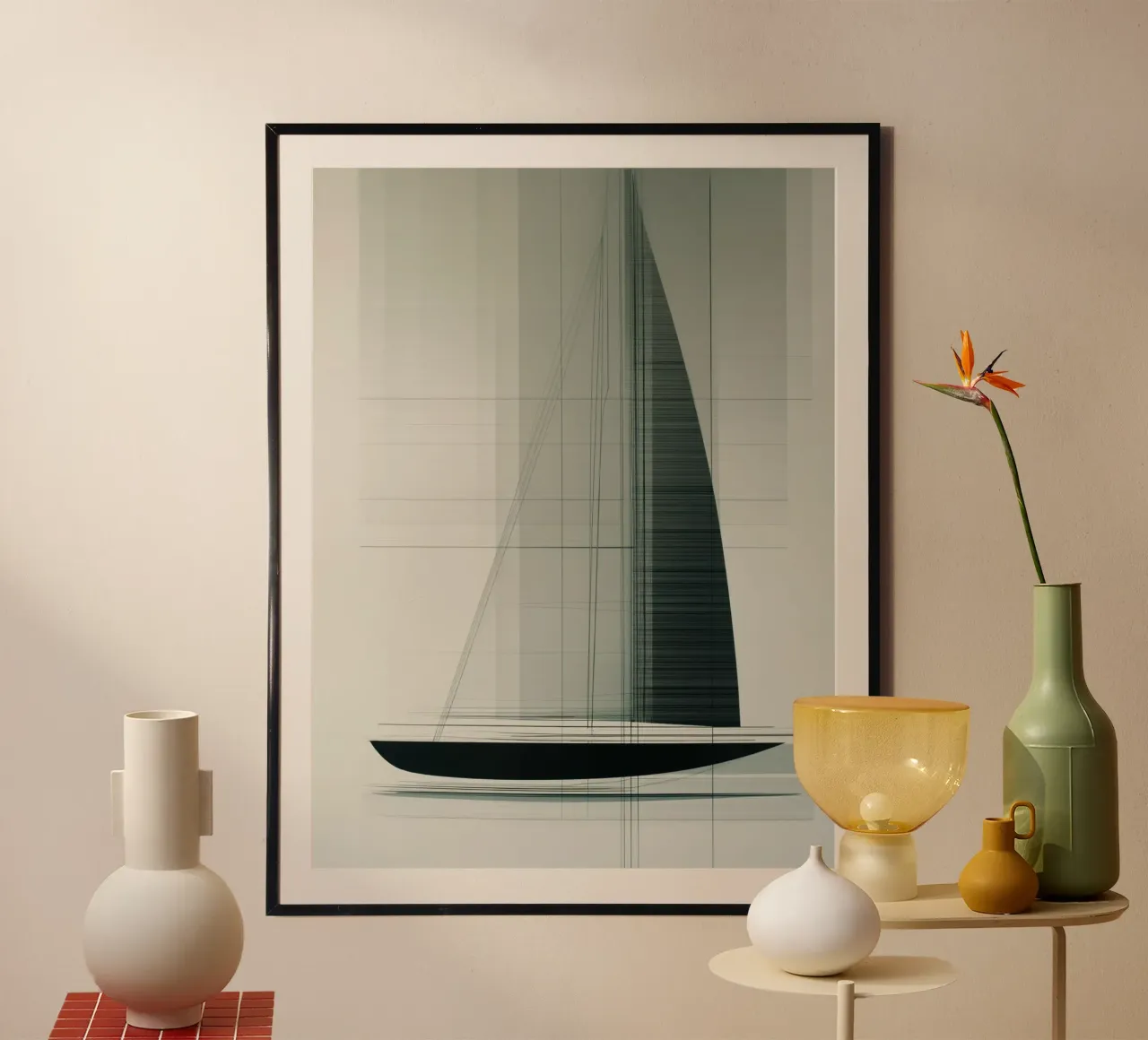 Zeilboot abstract hahnemühle by Imagine