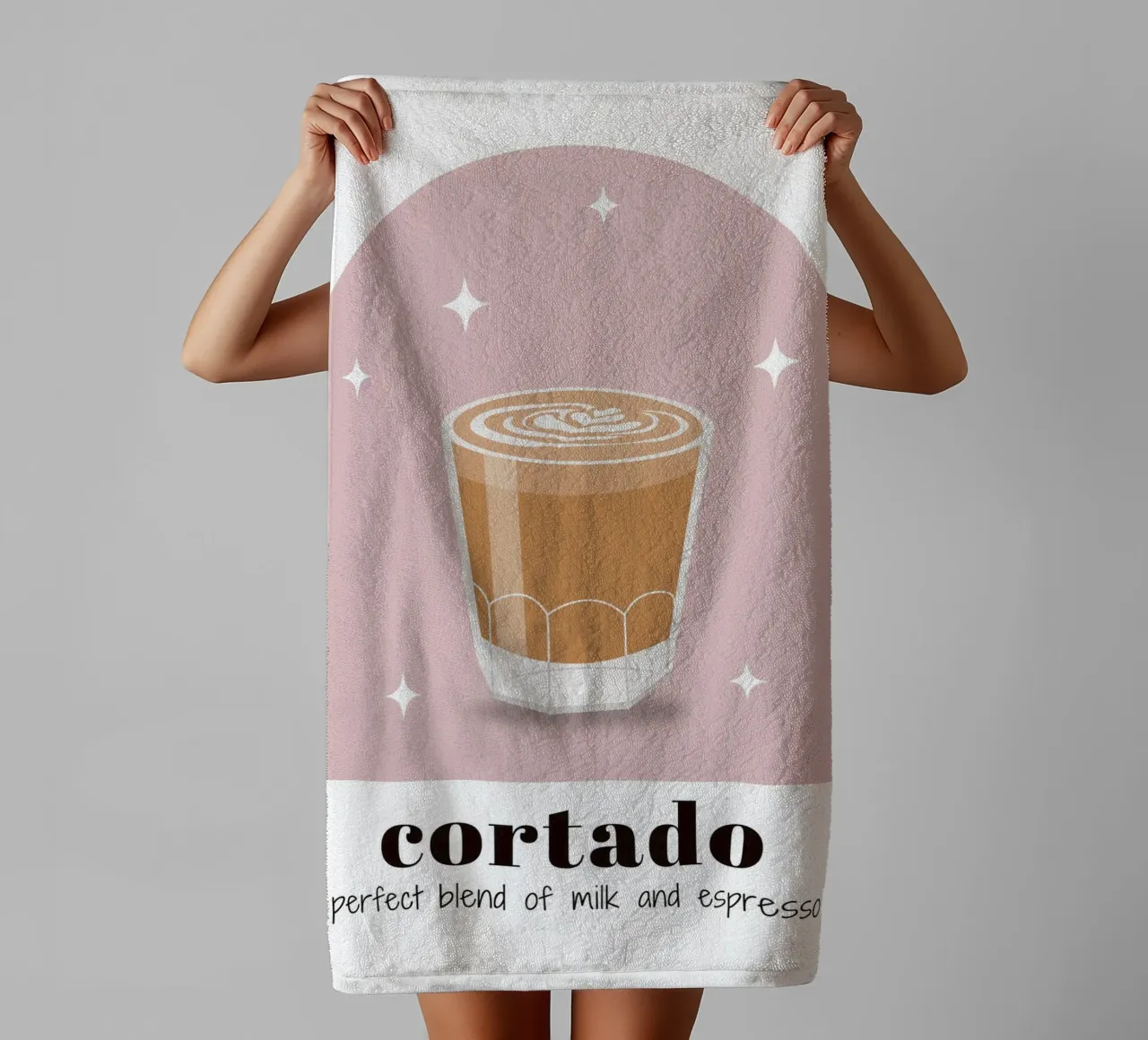 Stampa caffè Cortado, Amante del caffè, Caffeina, asciugamano da bagno da pdigitalprints