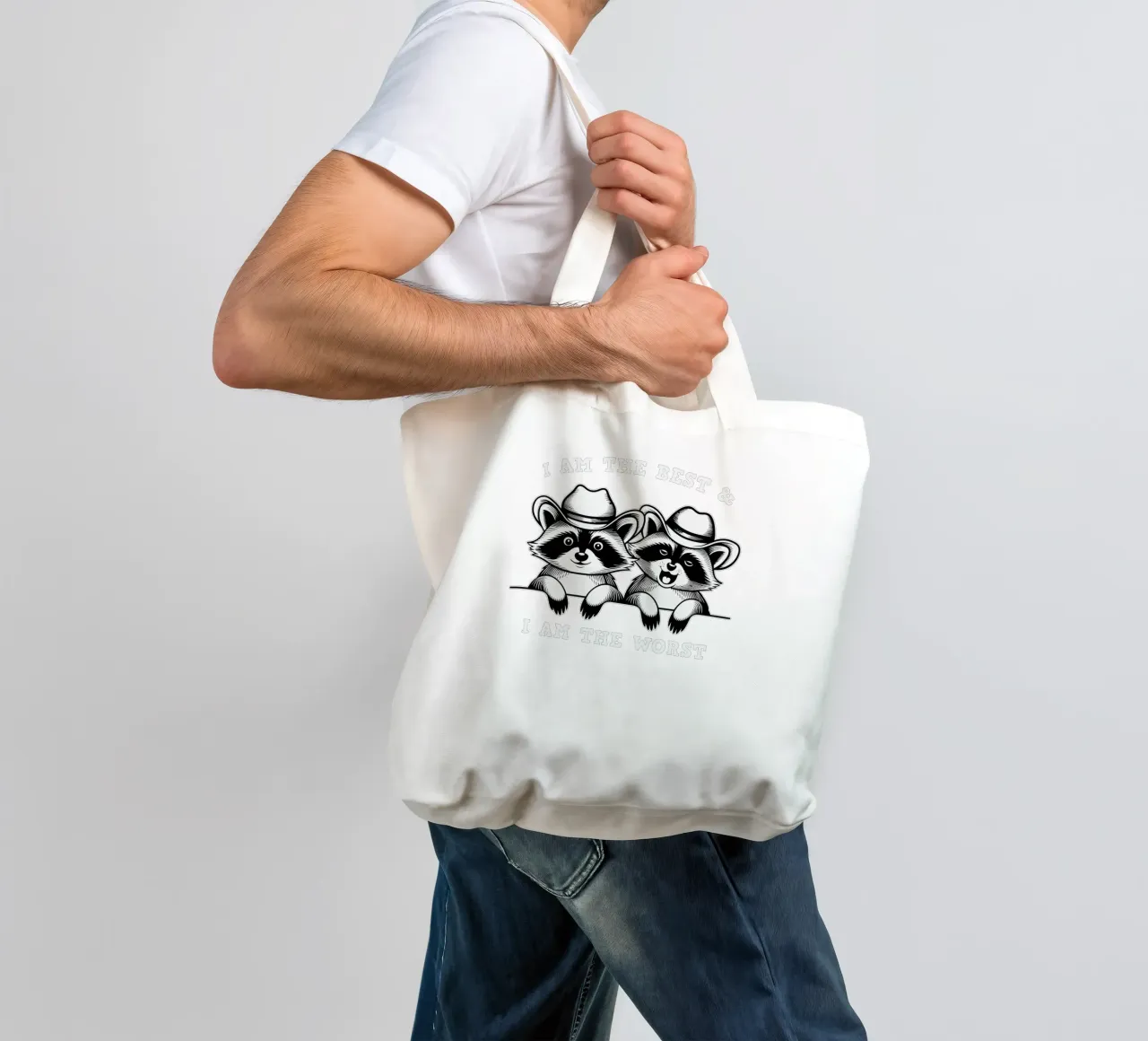 I AM THE BEST & I AM THE WORST borsa in juta da edsonramosart