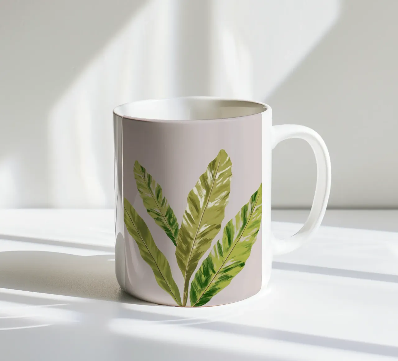 Green Fern Leaves tazza in ceramica da anisillustration