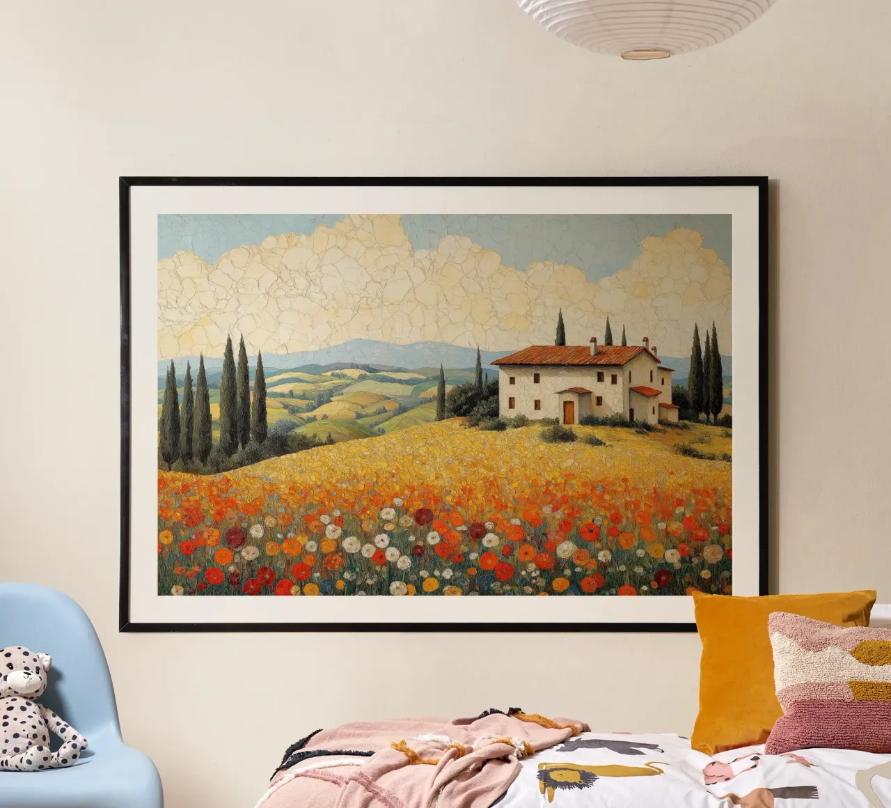 Toscane, Italië poster con telaio in legno da Imagine