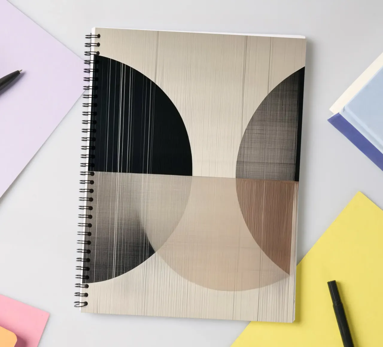 Round shapes abstract spiral notebook by Imagine