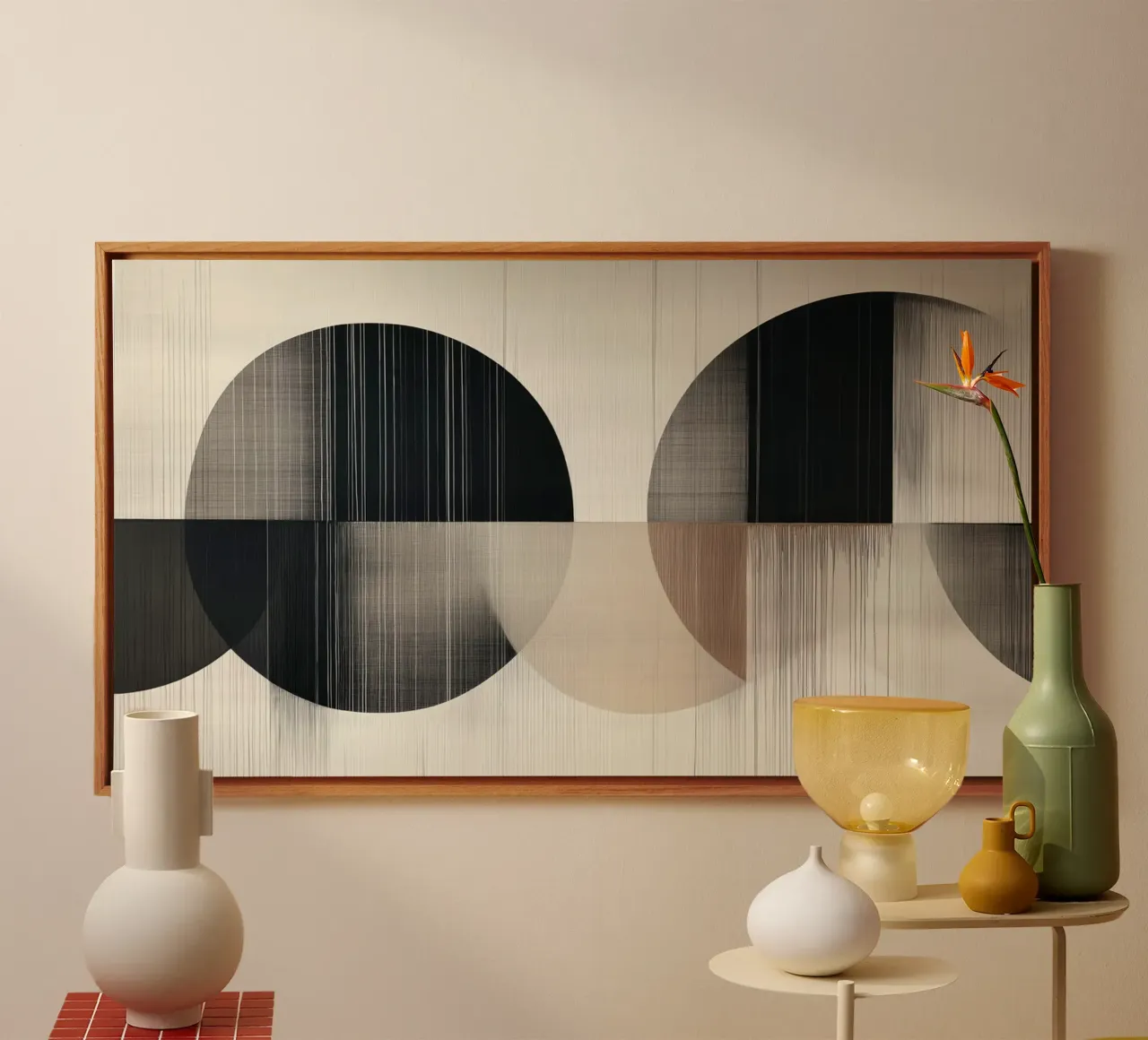 Round shapes abstract canvas by Imagine