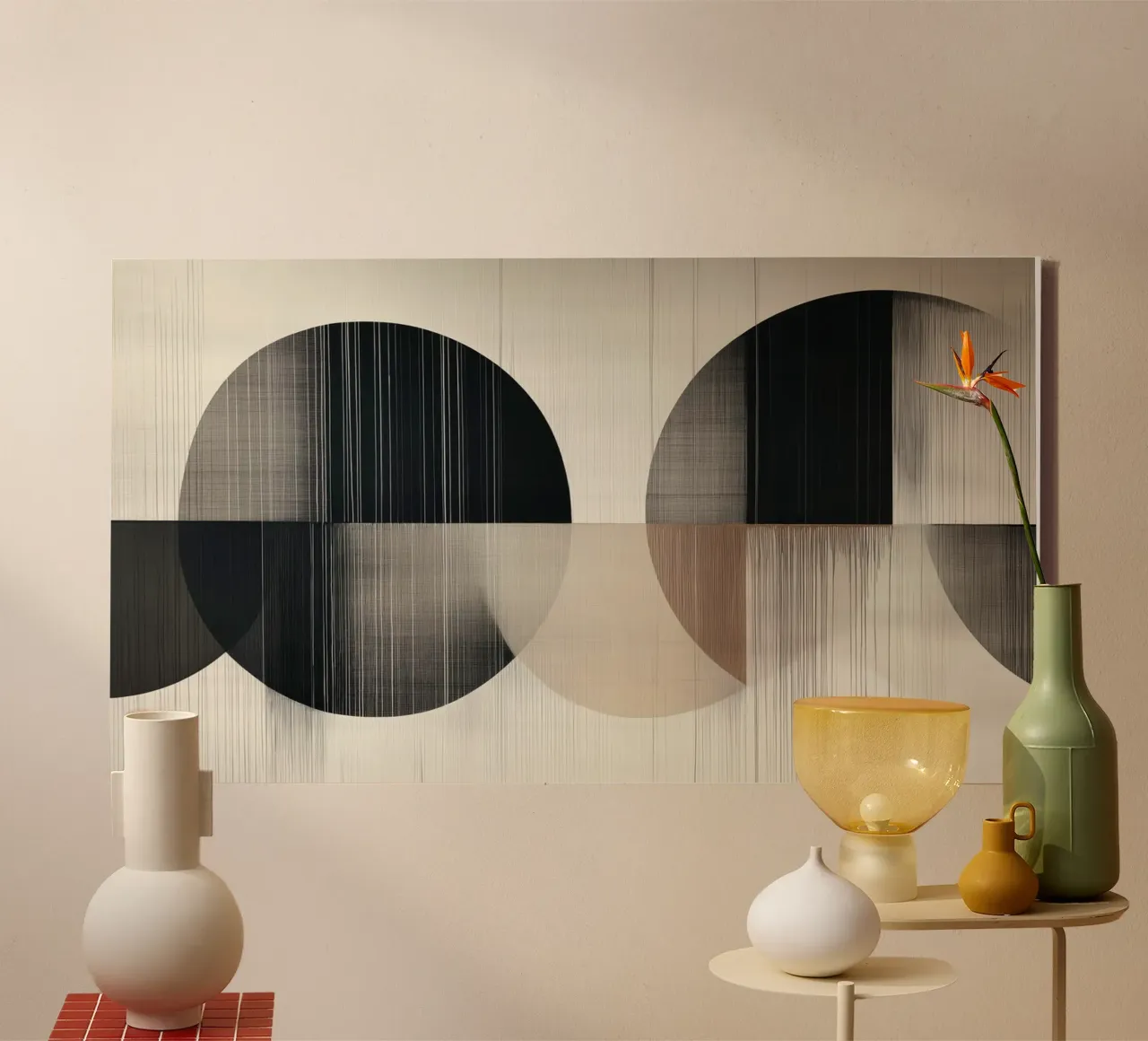Round shapes abstract canvas by Imagine