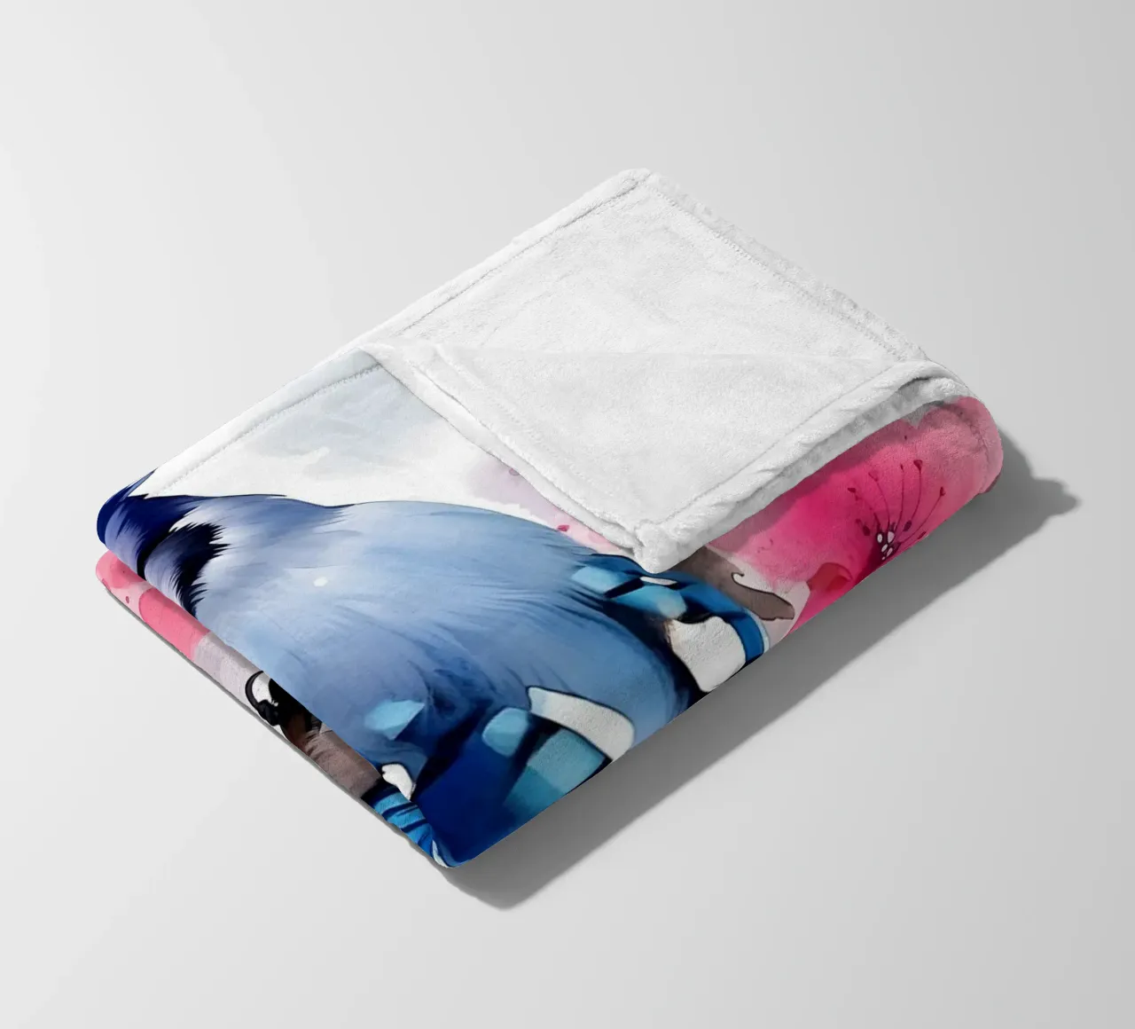 Blue Jay fleece blanket by FreeArtStudio