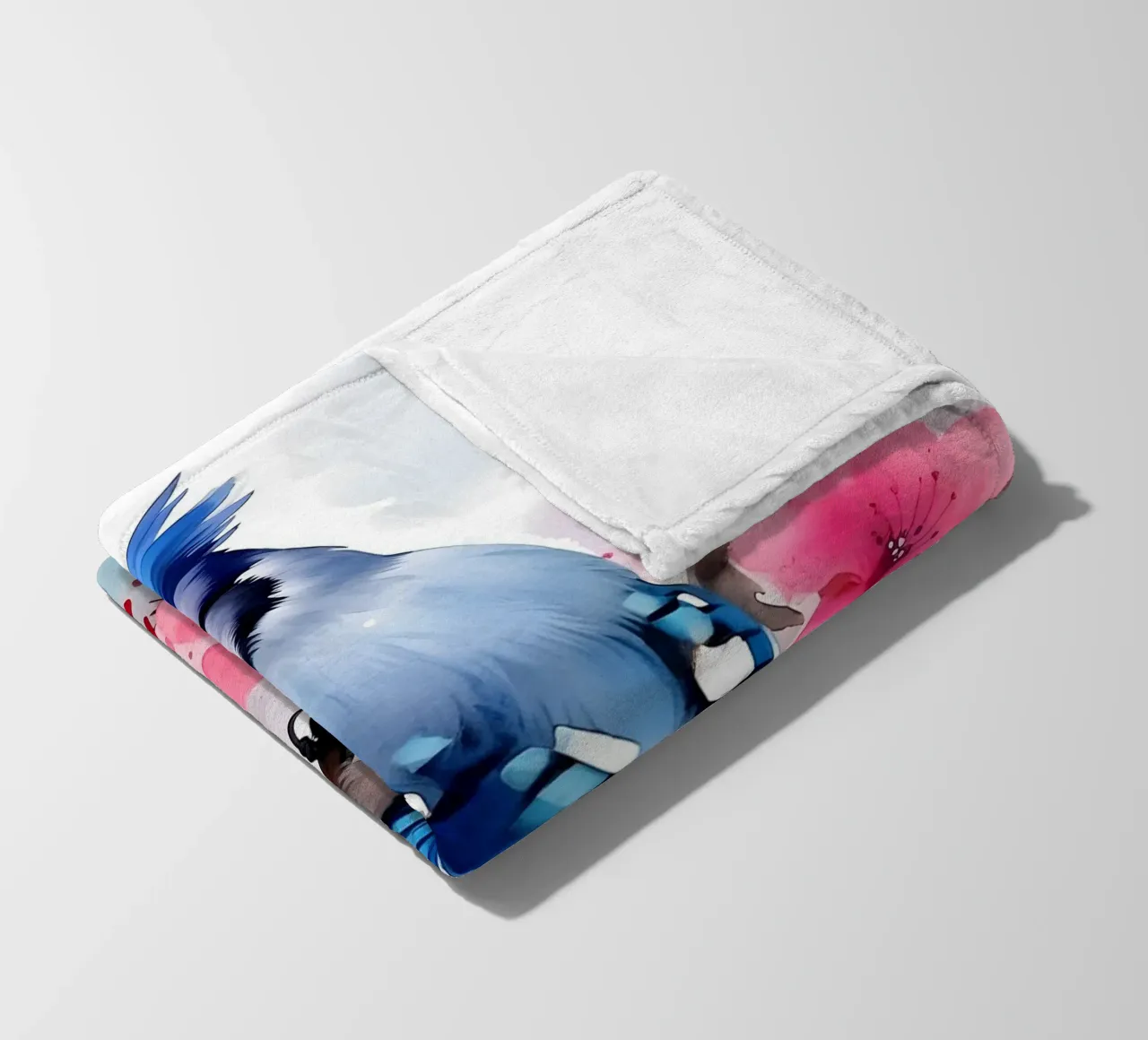 Blue Jay fleece blanket by FreeArtStudio