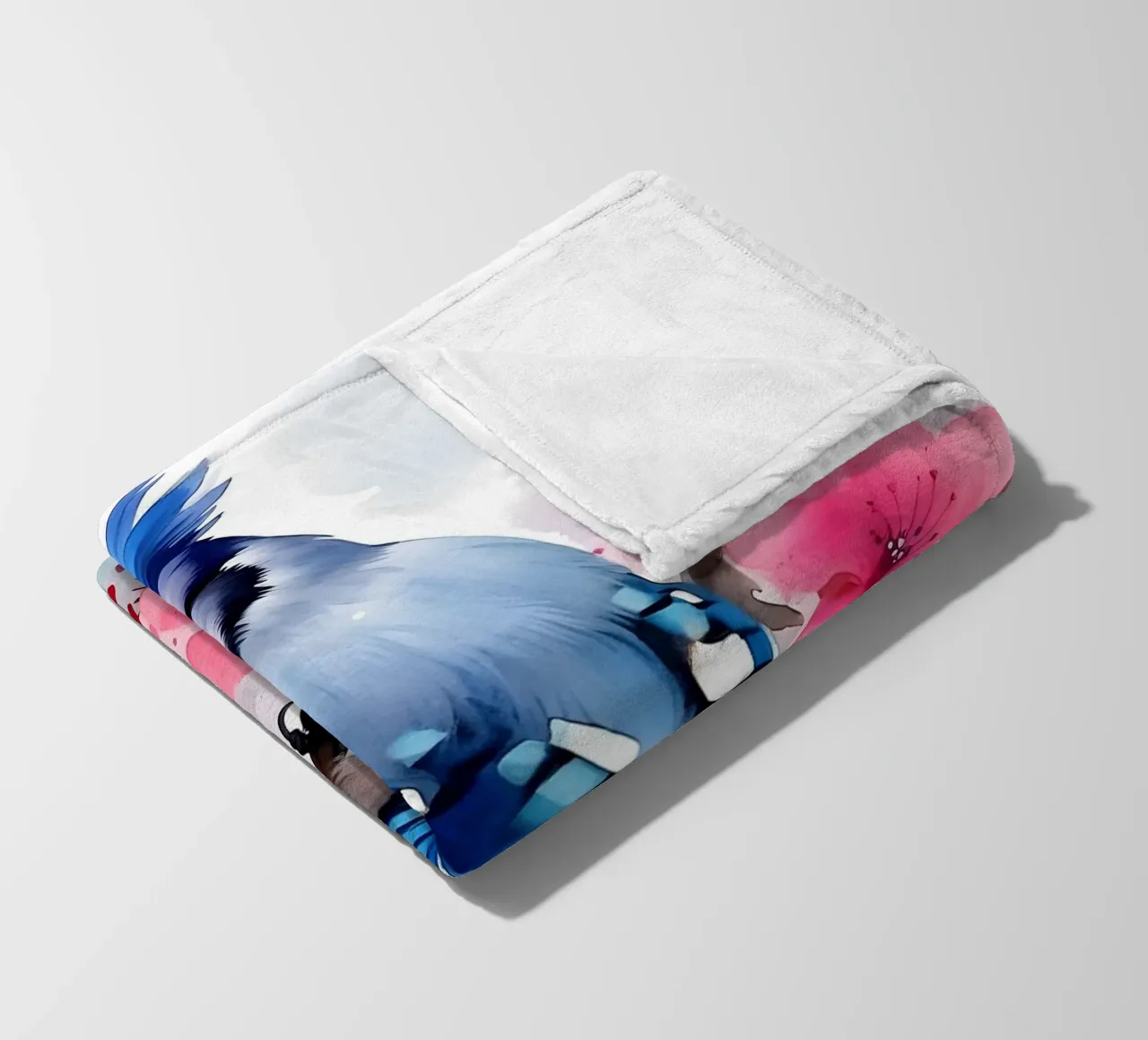 Blue Jay fleece blanket by FreeArtStudio