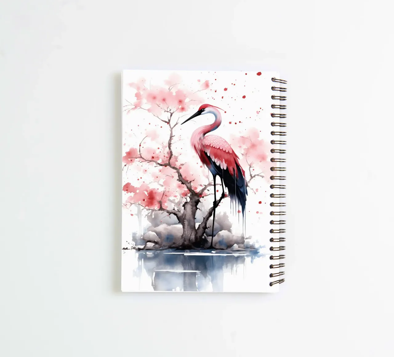 Crane spiral notebook by FreeArtStudio