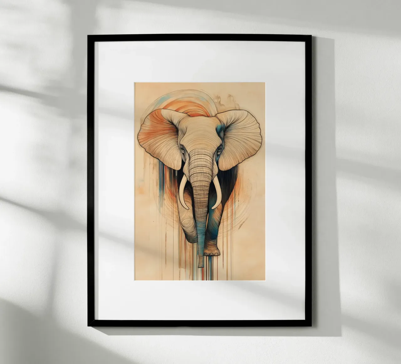 Elefante poster con telaio in plastica da Imagine