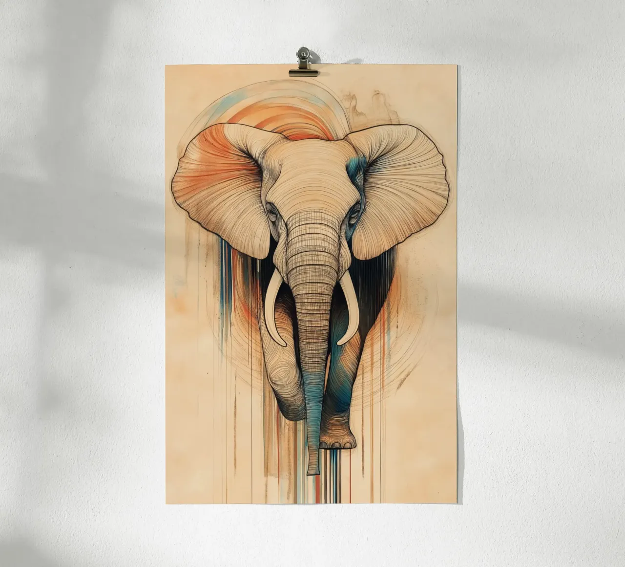 Elefante poster con telaio in plastica da Imagine