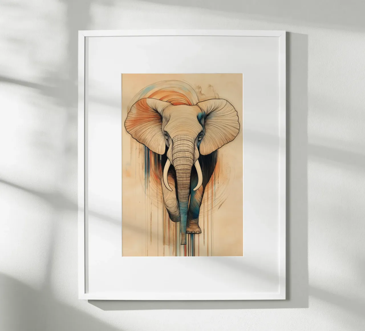 Elefante poster con telaio in plastica da Imagine