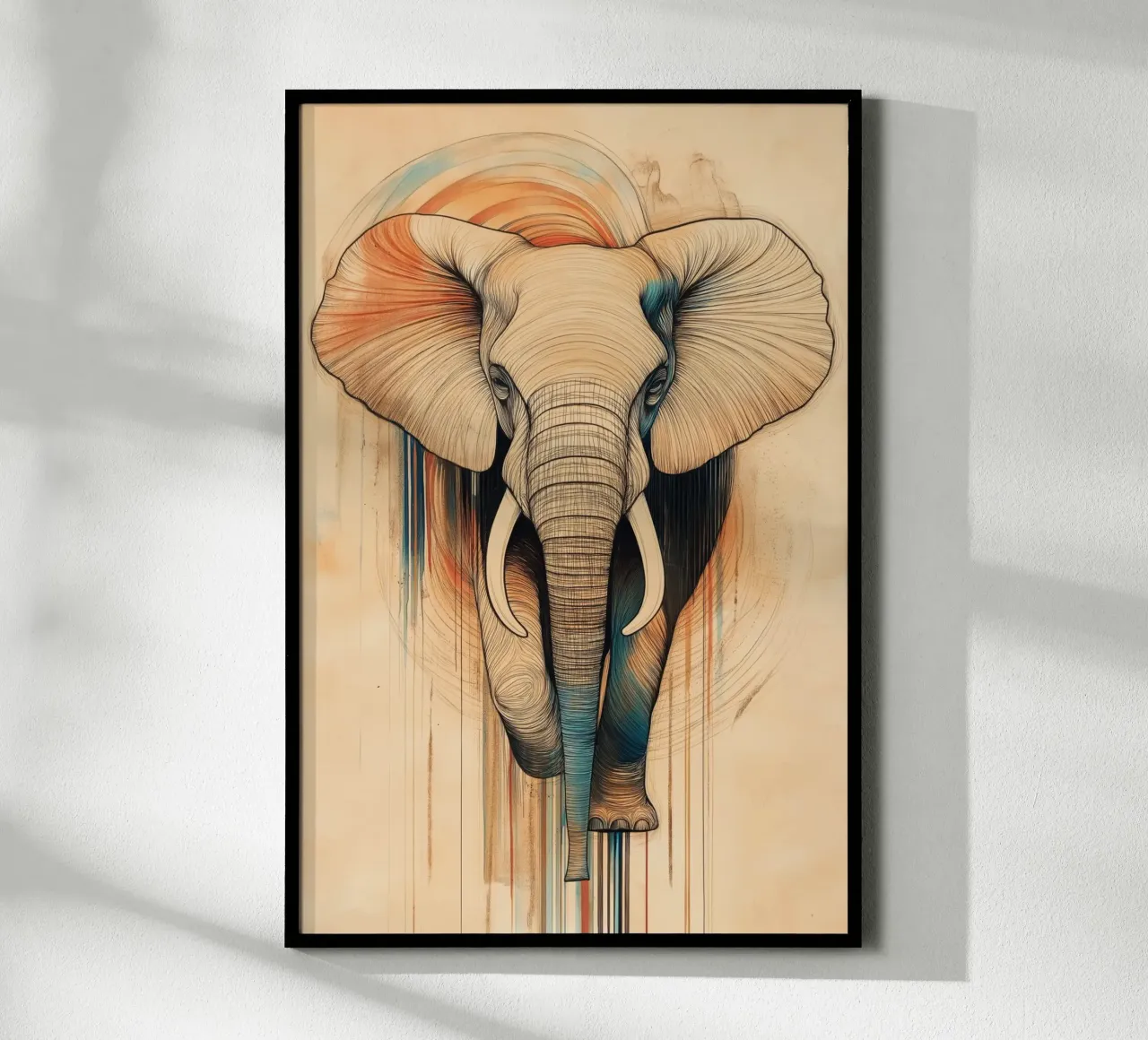 Elefante poster con telaio in plastica da Imagine
