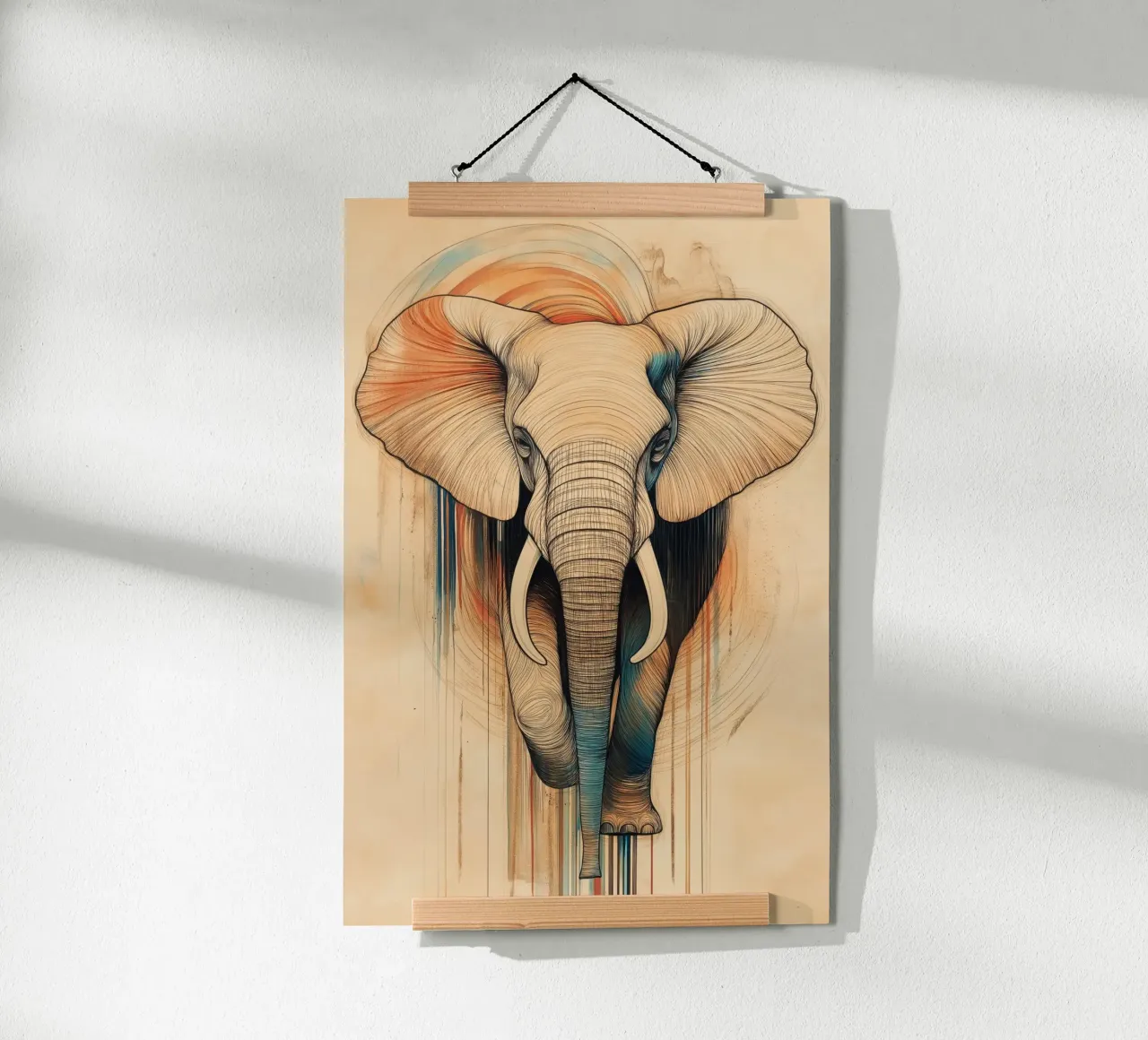 Elefante poster con telaio in plastica da Imagine