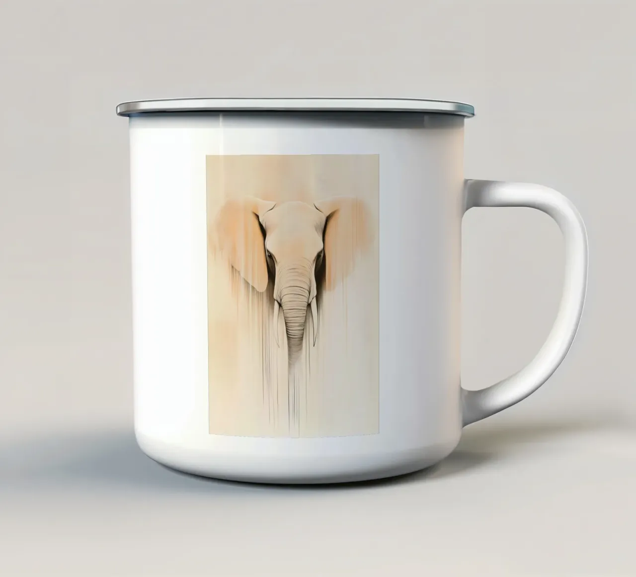 Elefante dai colori tenui tazza in smalto da Imagine