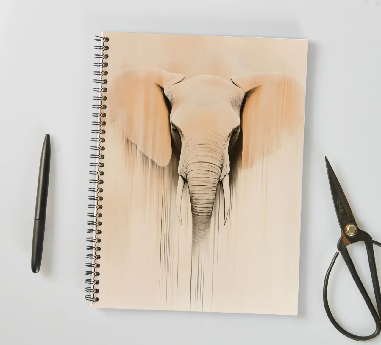 Elephant in soft colours spiral notebook by Imagine