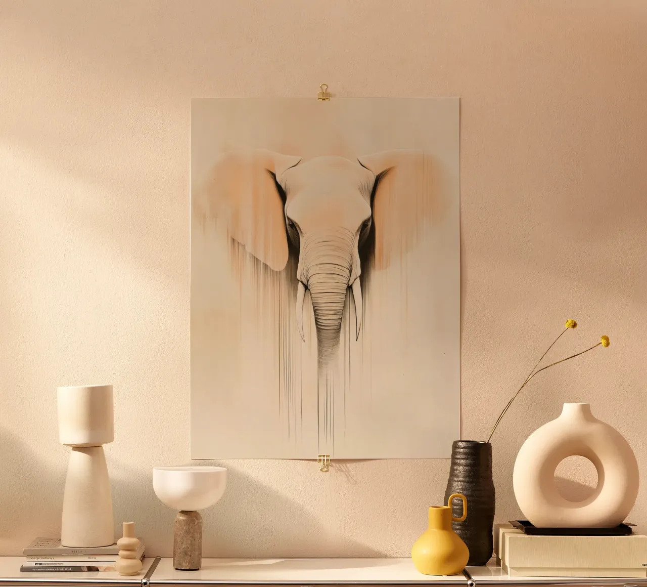 Elephant in soft colours poster by Imagine