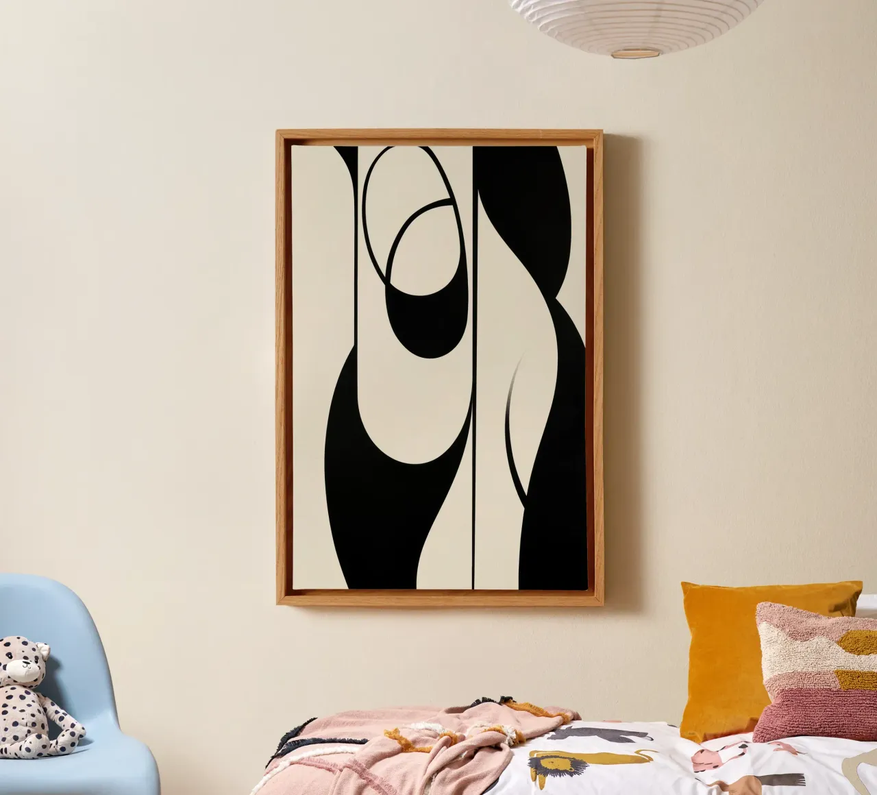 Abstracte vlakken canvas met Baklijst van Imagine