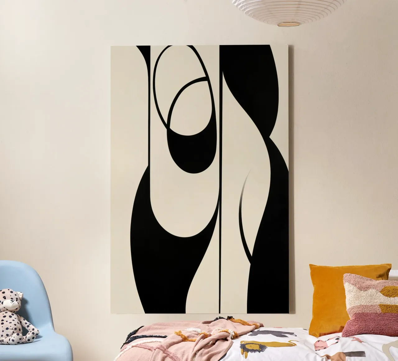 Abstracte vlakken canvas met Baklijst van Imagine