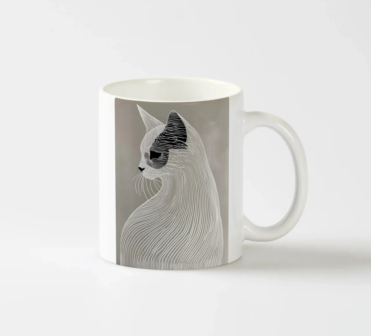 Abstract cat ceramic mug by Imagine