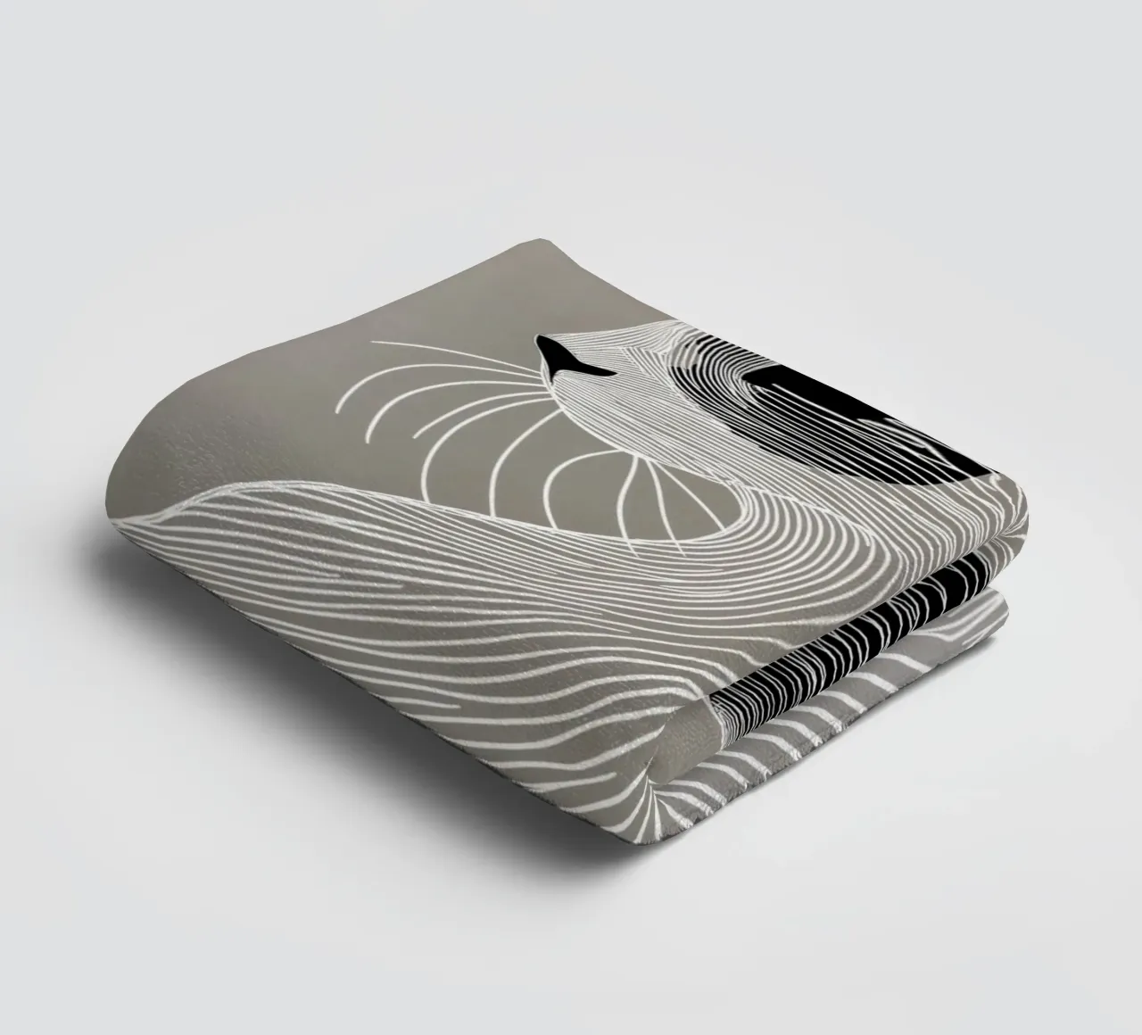 Abstract cat towel by Imagine