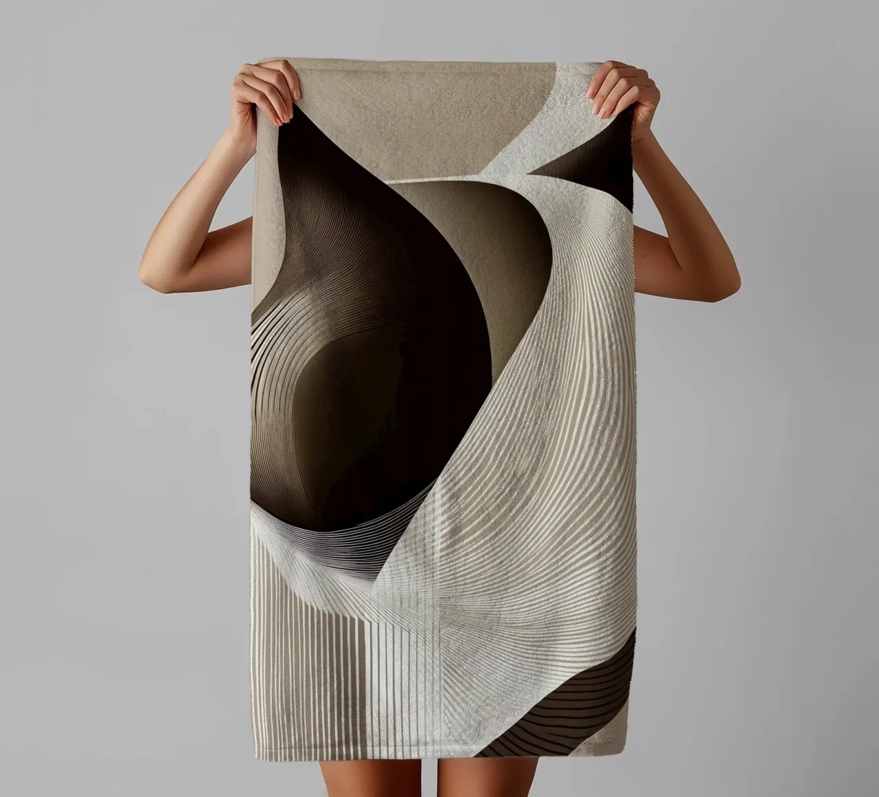 Abstract cat towel by Imagine
