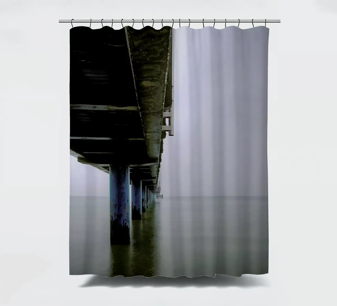 Seebrücke shower curtain by Michael Belhadi