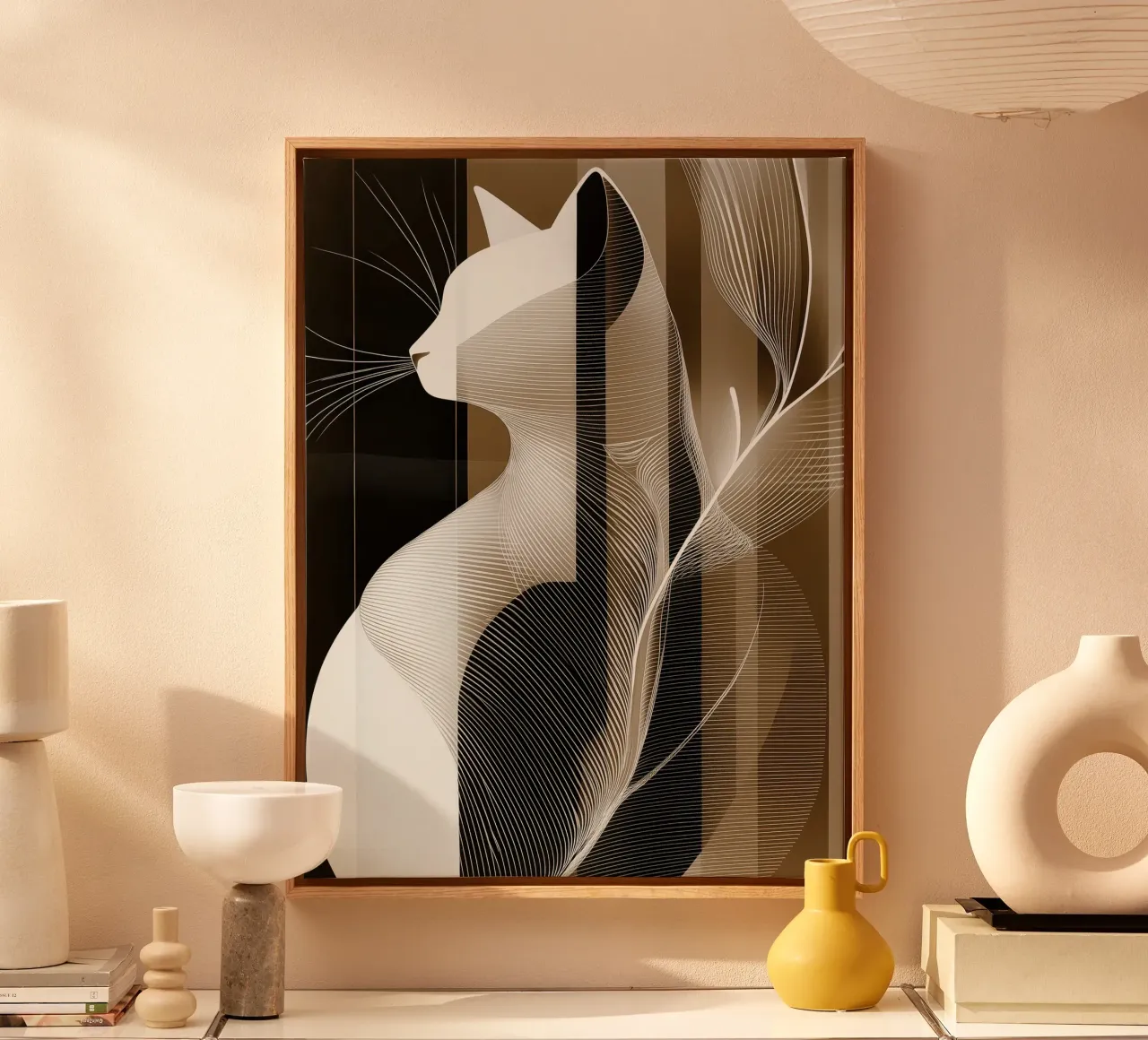 Kat abstract tela con Cornice a cassetta da Imagine