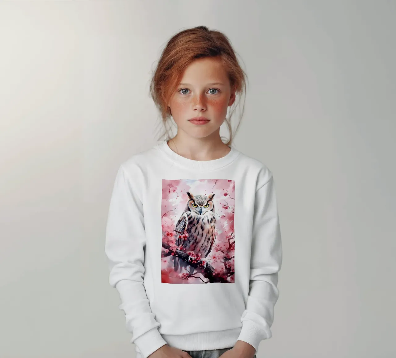Eagle Owl kids sweatshirt by FreeArtStudio